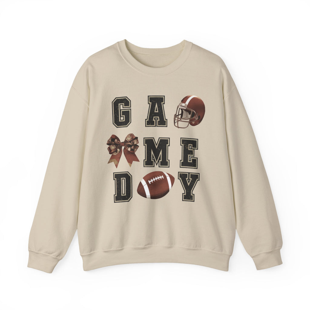 Game Day Sweatshirt — Football Helmet & Ball Crewneck