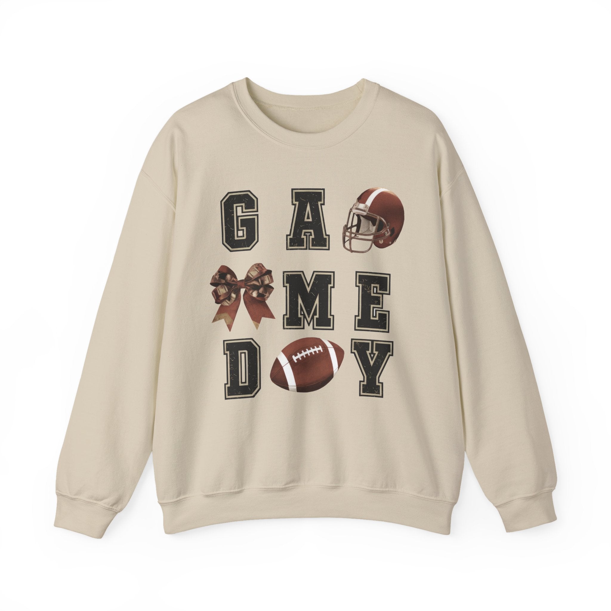 Game Day Sweatshirt — Football Helmet & Ball Crewneck