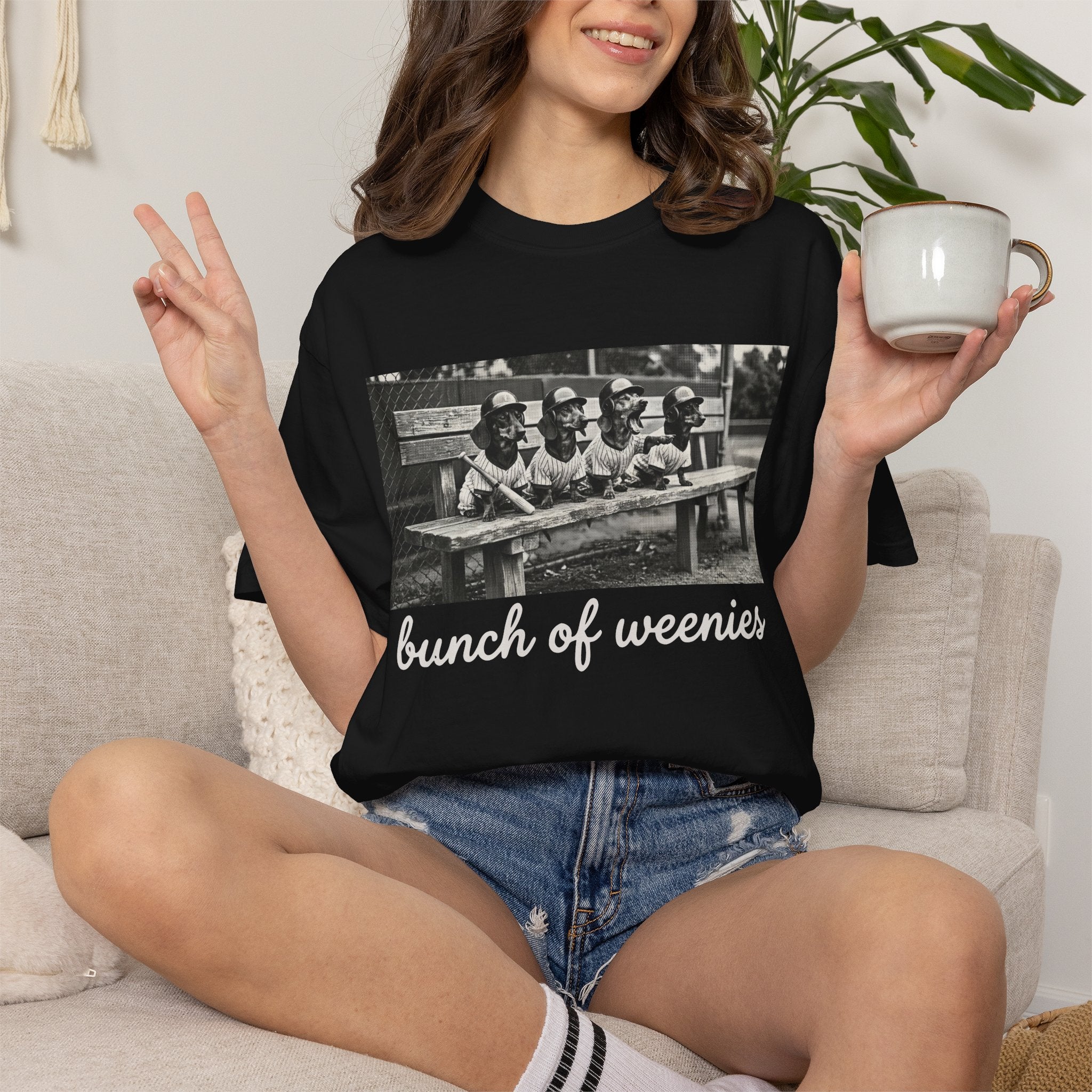Vintage Bunch of Weenies White Text Photo T-Shirt