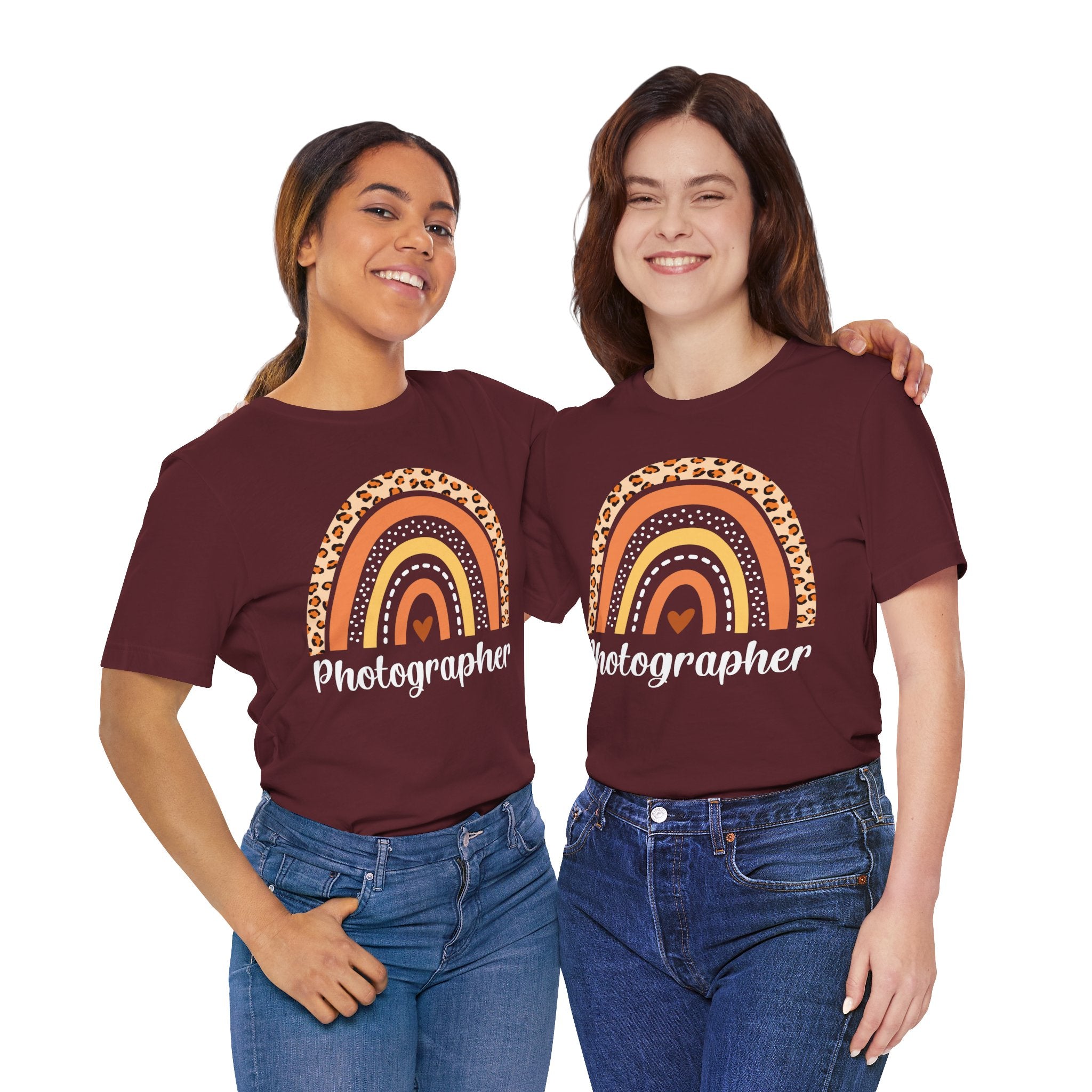 Leopard Rainbow  Photographer Tee — Boho Heart Graphic T-Shirt