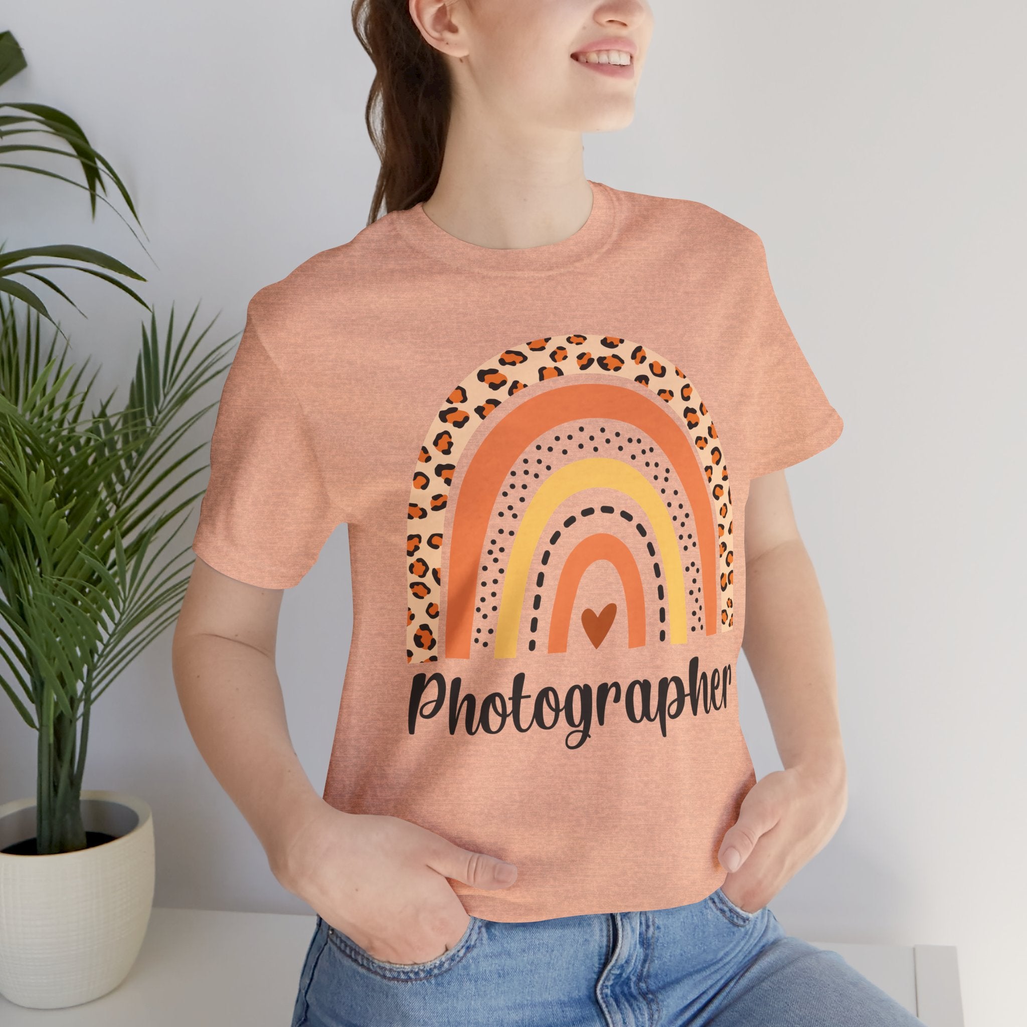 Photographer Rainbow Tee — Leopard Print Rainbow Graphic T-Shirt for Photographers