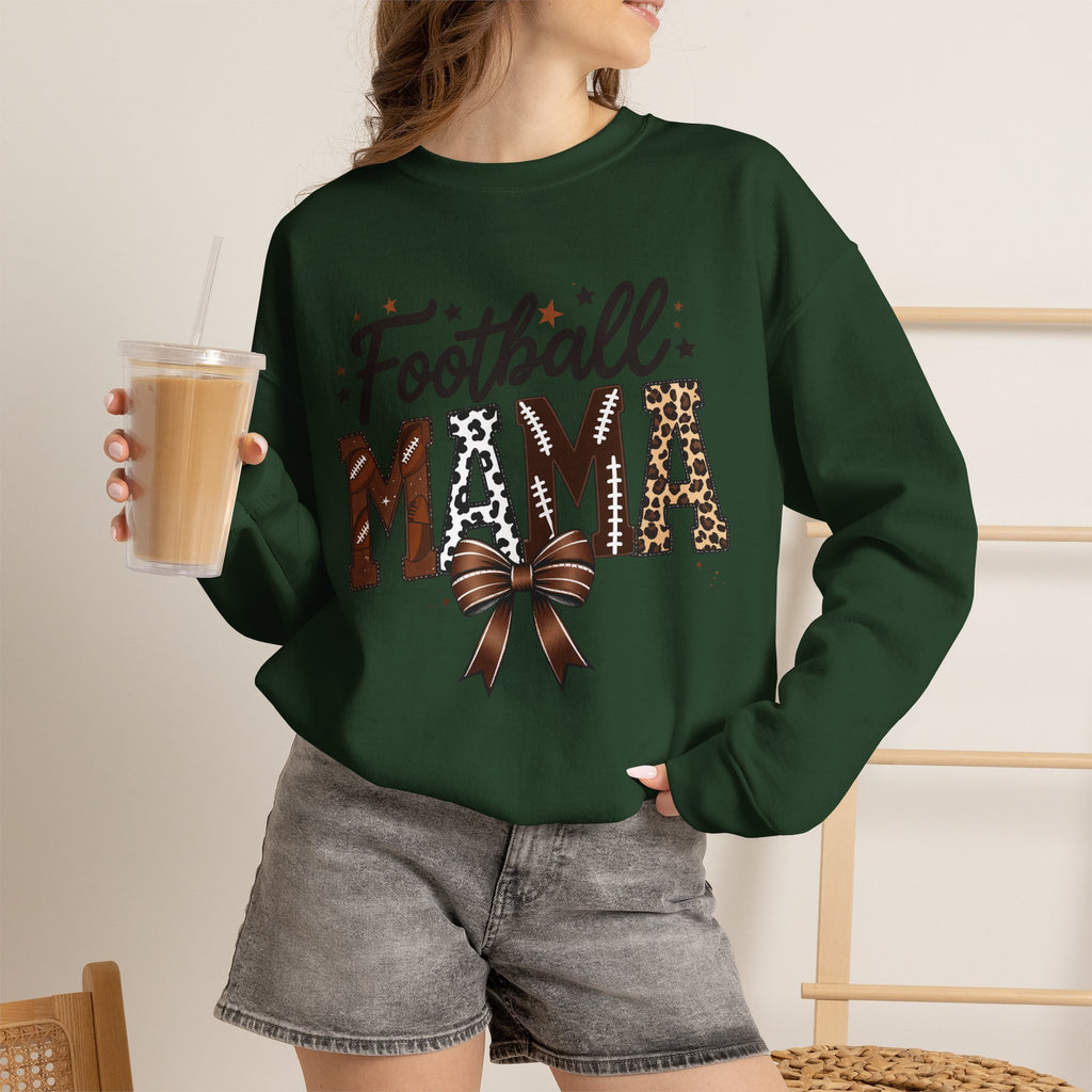 Football Mama Sweatshirt – Leopard Print Football Mom Crewneck