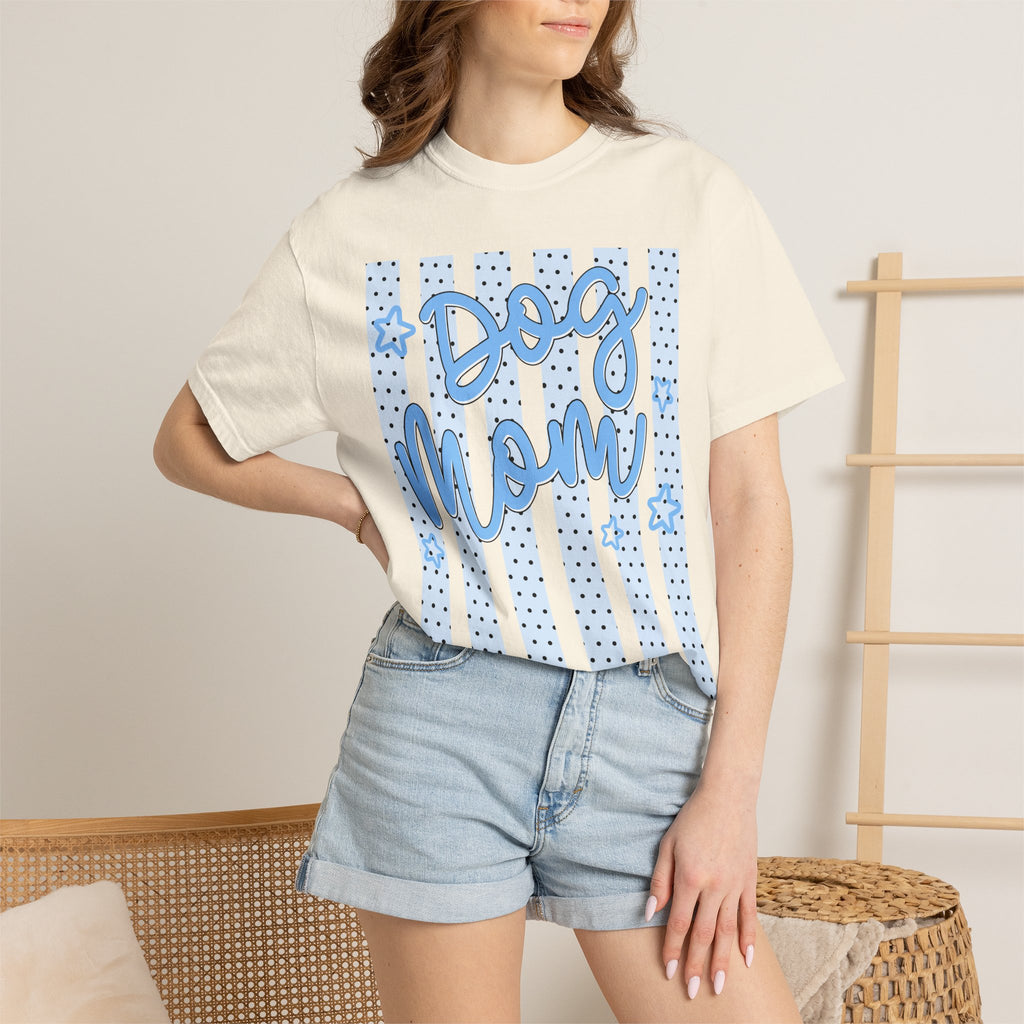 Dog Mom T-Shirt – Blue Stars & Stripes Pet Mom Tee