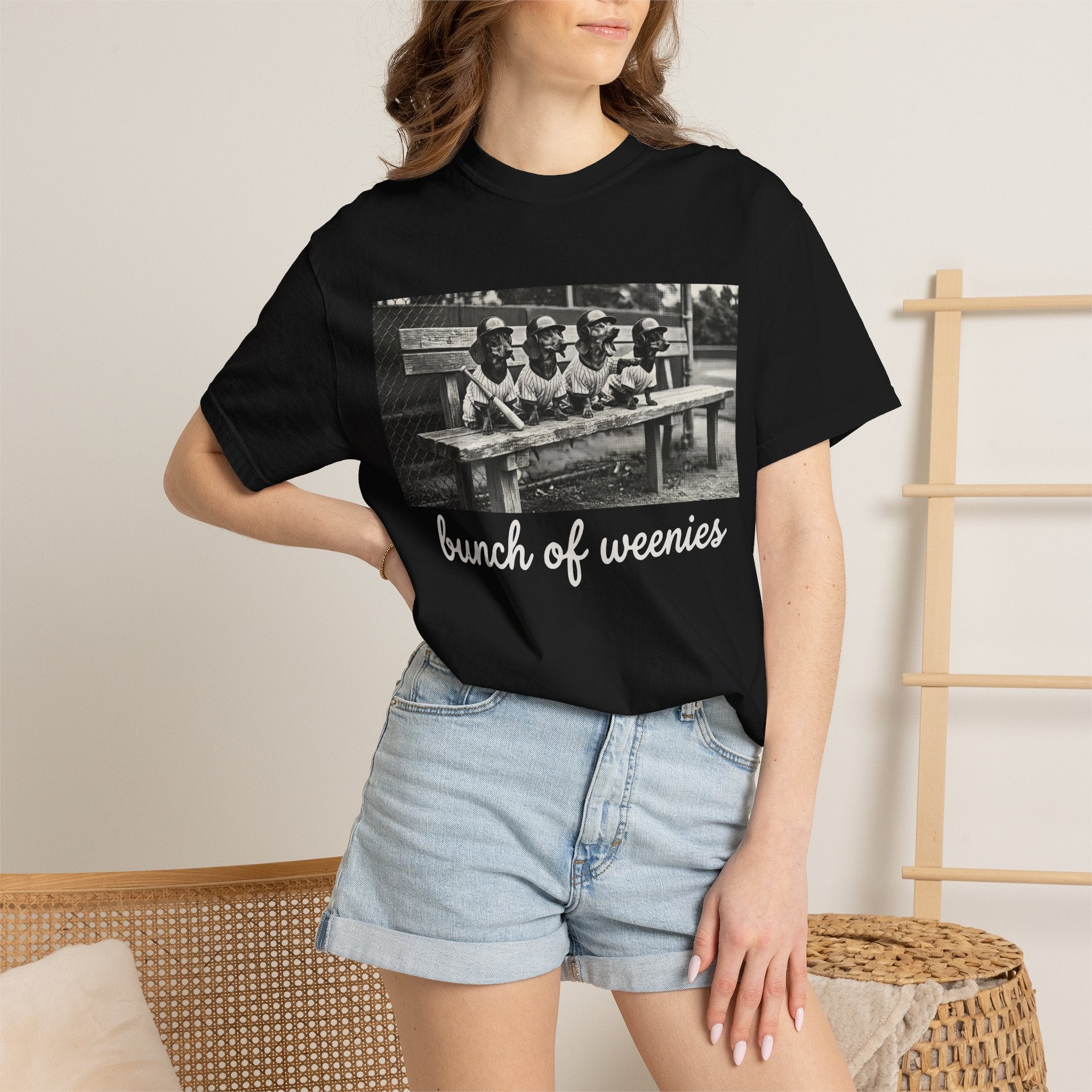 Vintage Bunch of Weenies White Text Photo T-Shirt