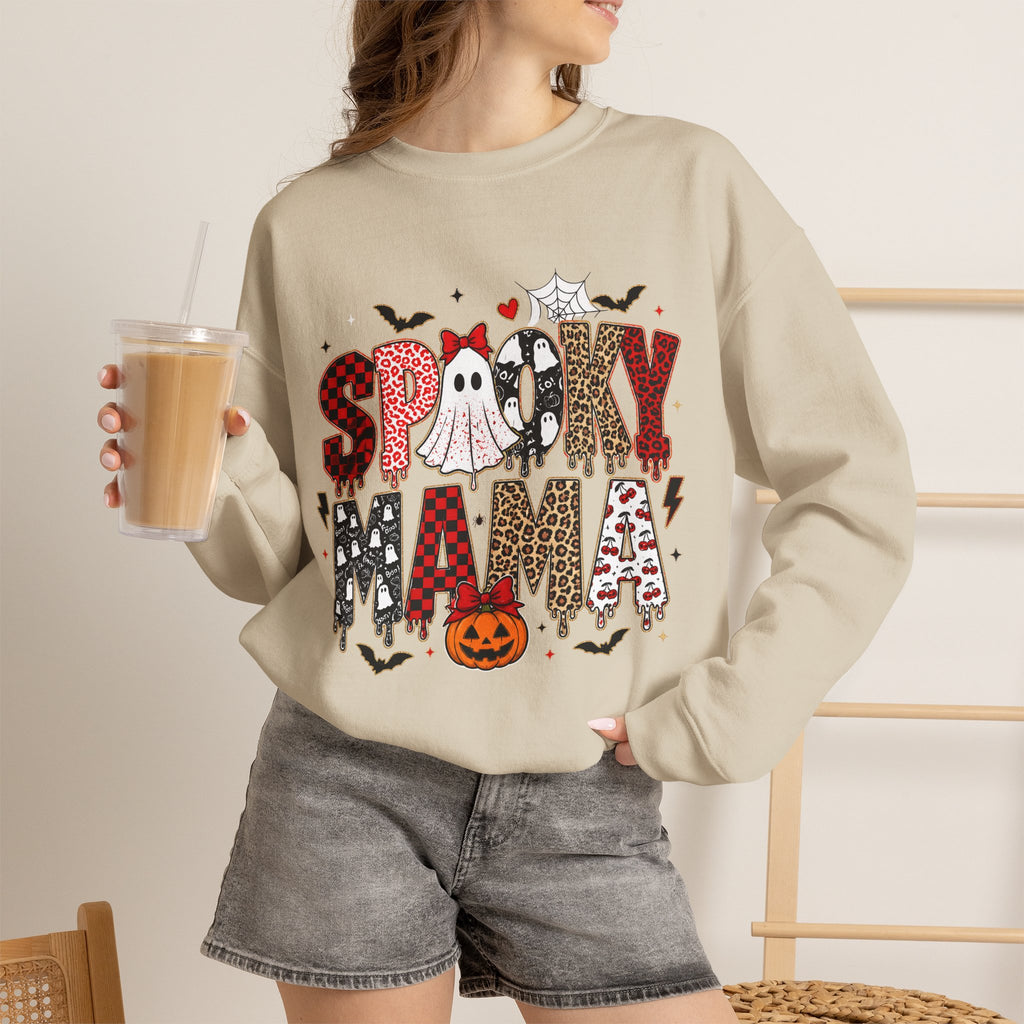 Spooky Mama Sweatshirt — Halloween Ghost Pumpkin Crewneck