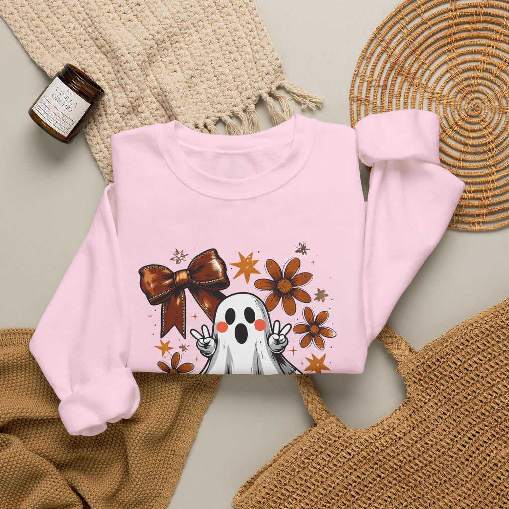Football Ghost Crewneck Sweatshirt – Cute Spooky Game Day Design