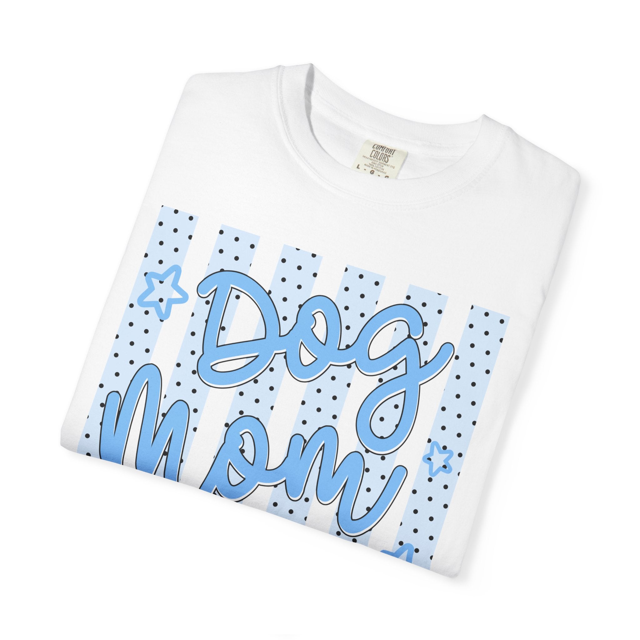 Dog Mom T-Shirt – Blue Stars & Stripes Pet Mom Tee