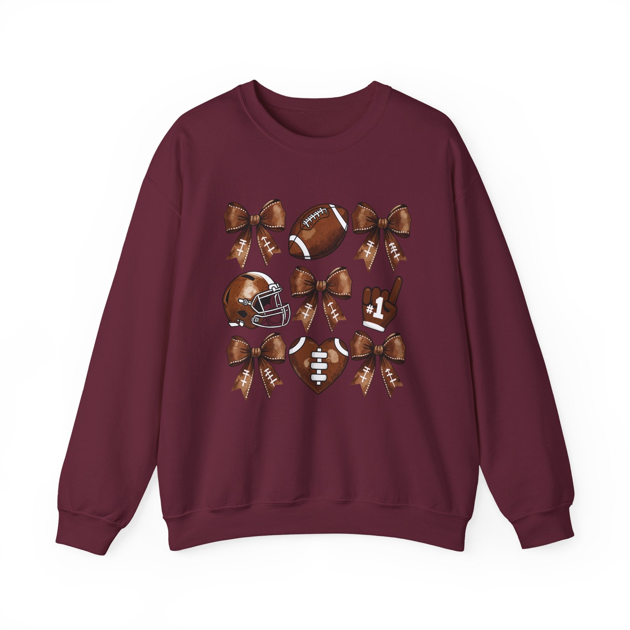 Football Ribbon Icons Crewneck Sweatshirt