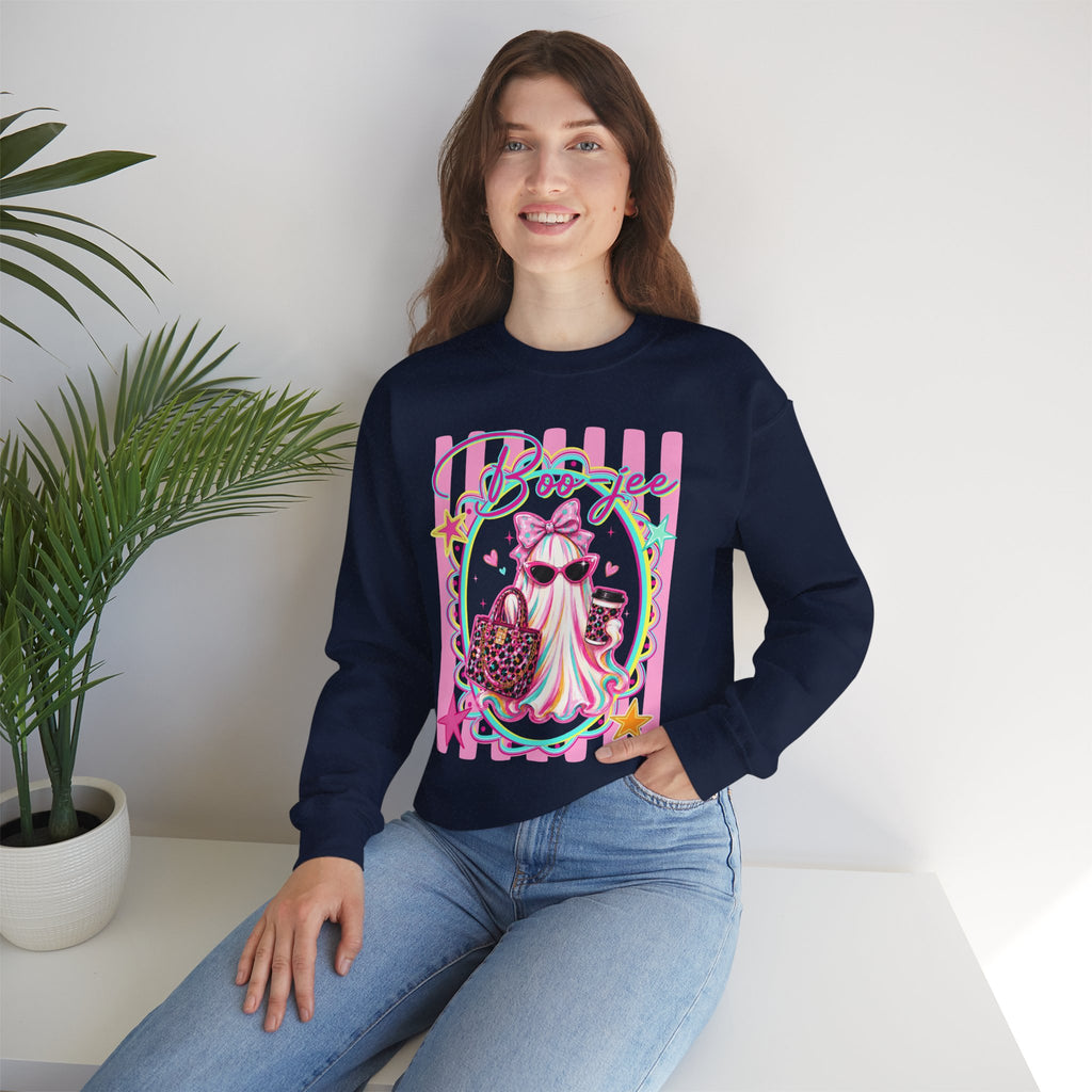 Halloween Crewneck Sweatshirt — "Boo-jee" Cute Ghost Fashion Graphic