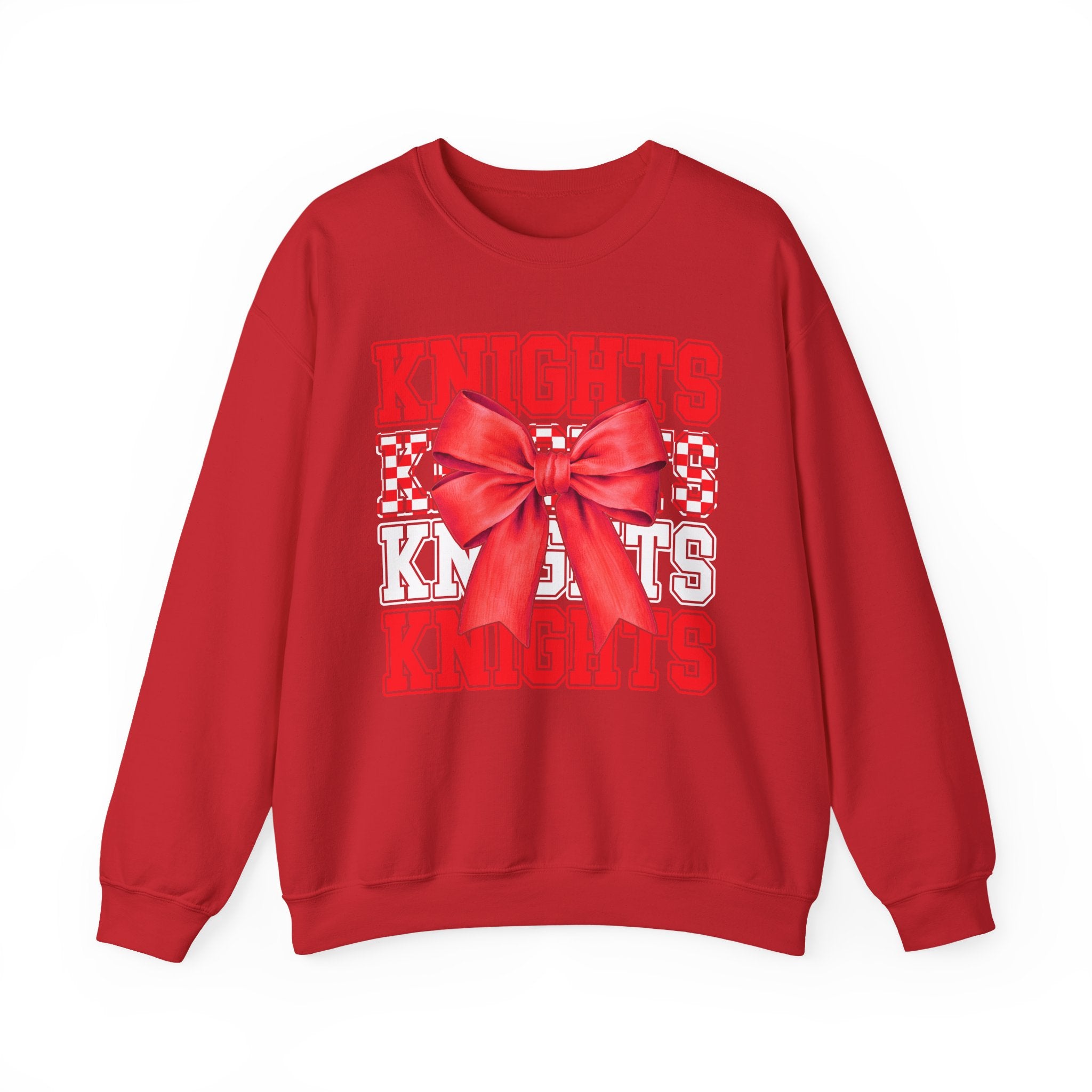 Crewneck Sweatshirt — 'Knights' Red Bow School Spirit  Crew