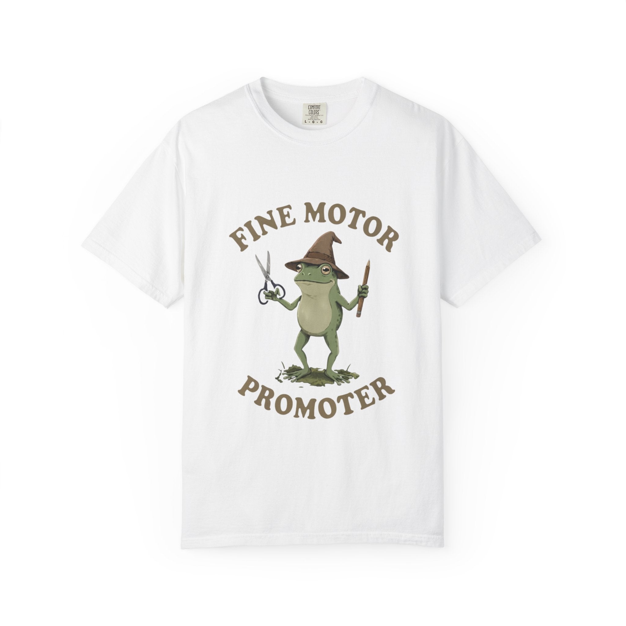 Fine Motor Promoter T-Shirt — Cute Frog Teacher Occupational Therapy Tee