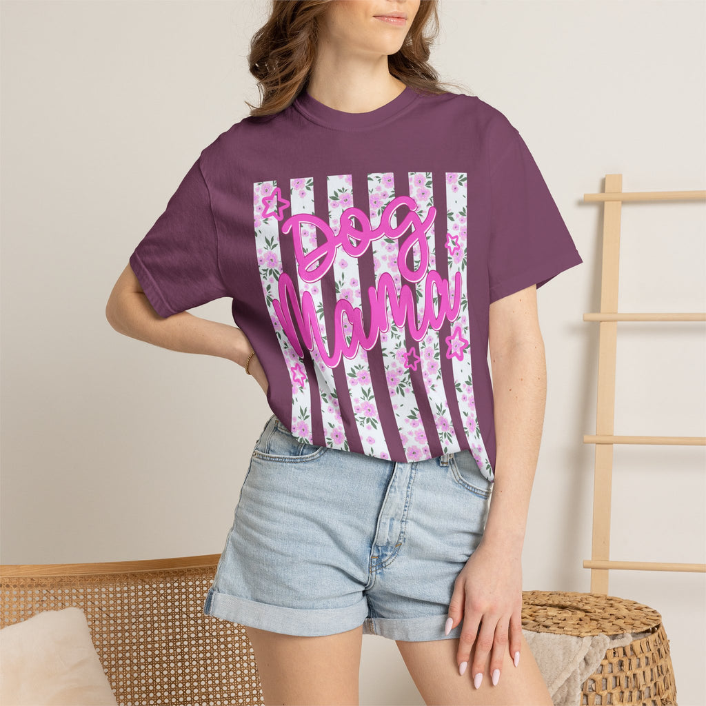 Dog Mama Floral Flag T-Shirt