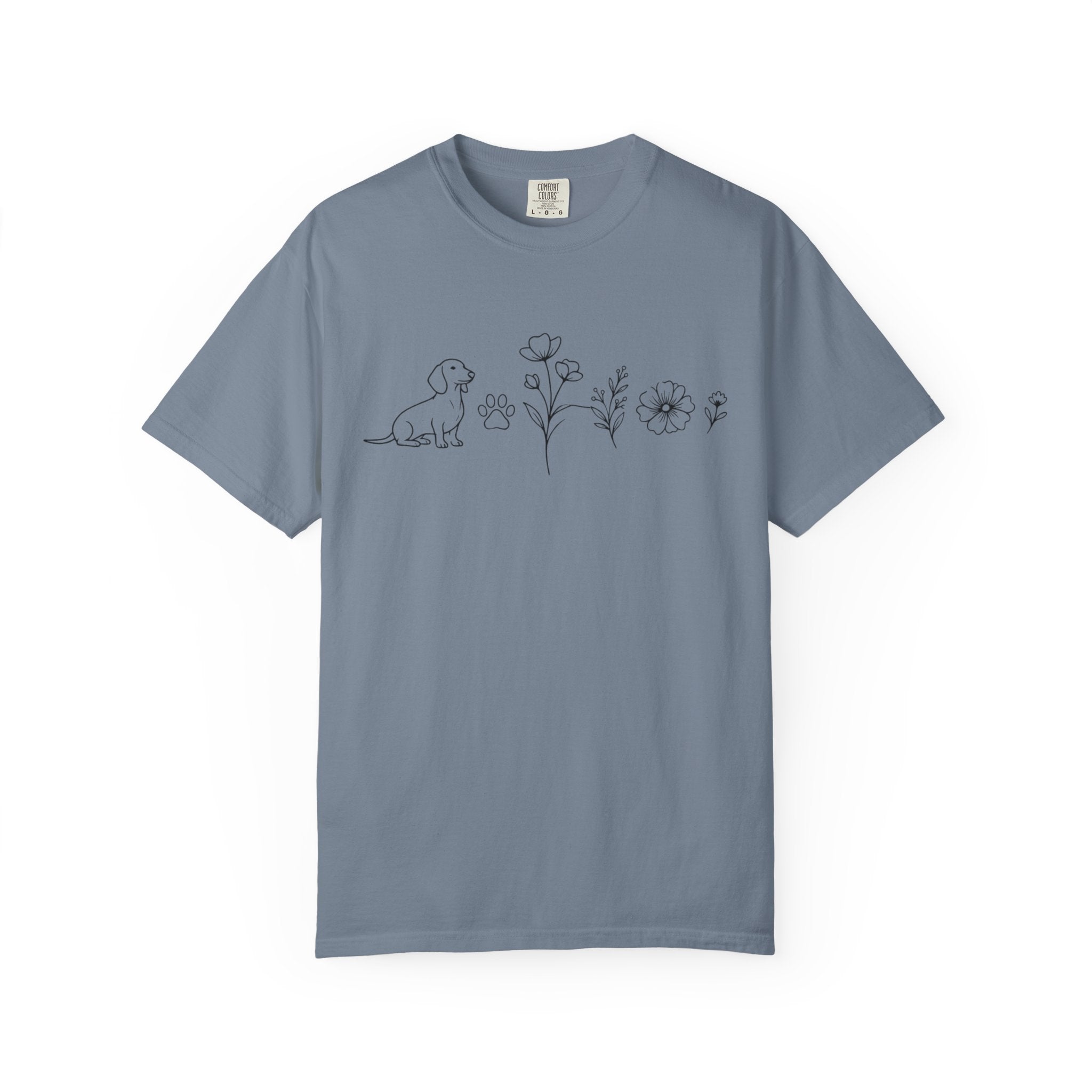 Dachshund Dog & Wildflowers Graphic T-Shirt
