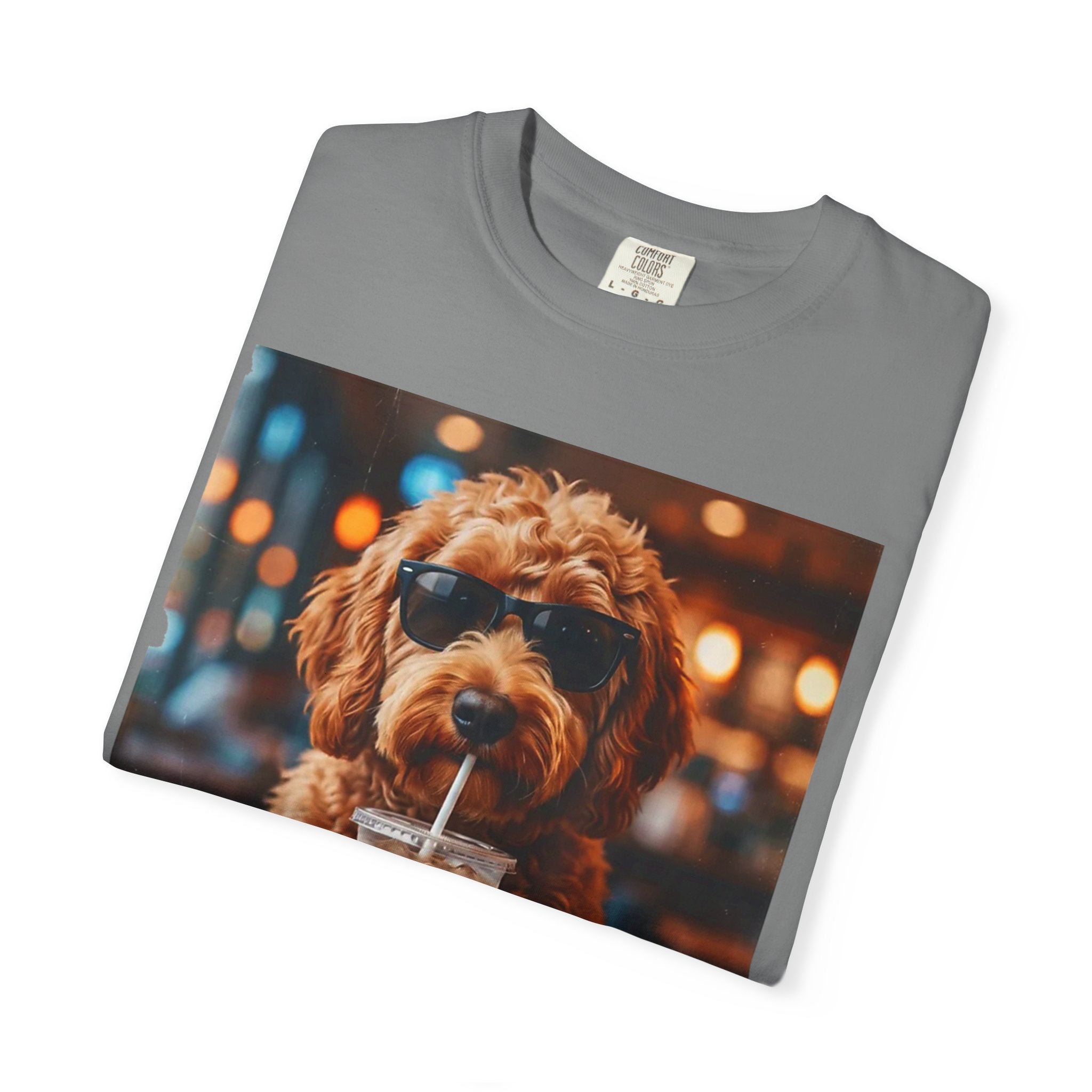 Cool Dog Drinking Iced Coffee T-Shirt