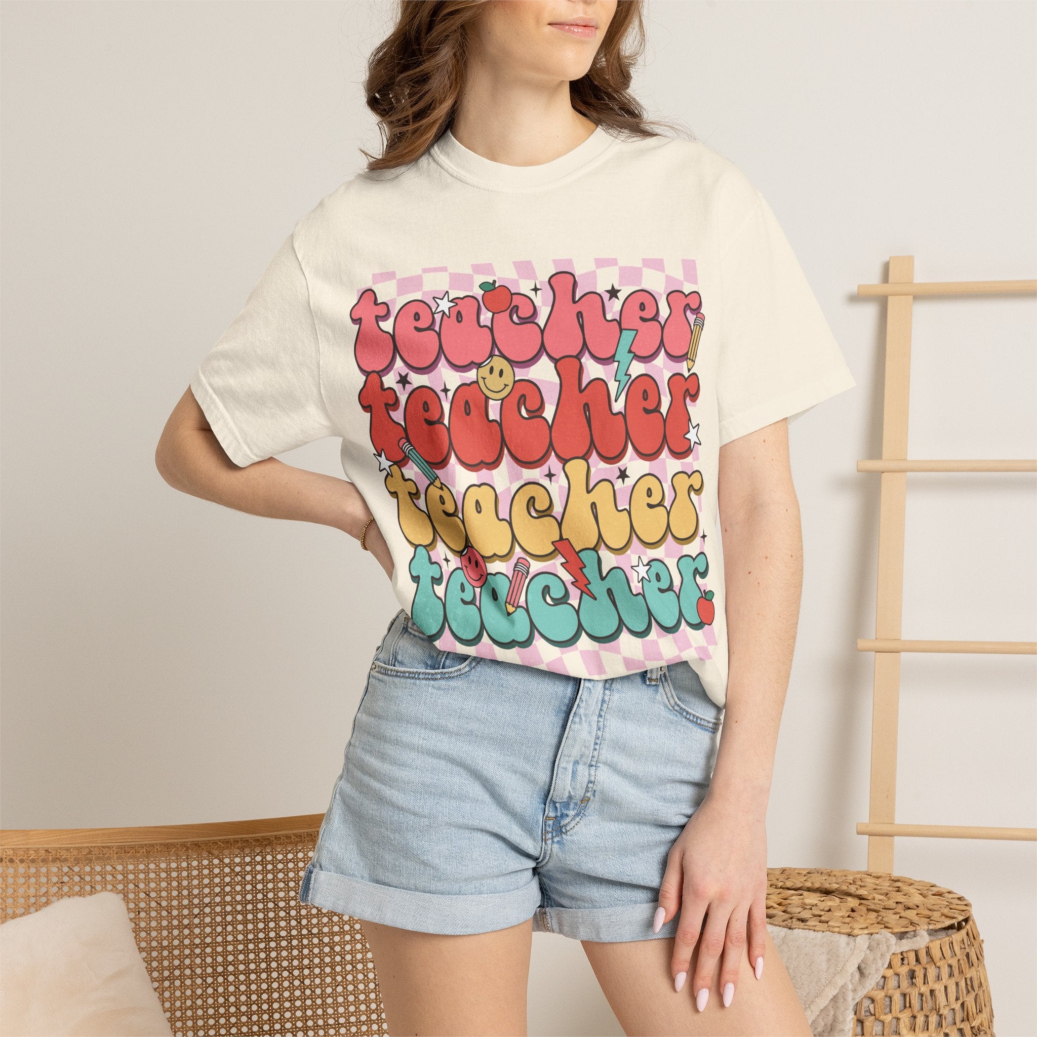 Retro Teacher Smile T-shirt