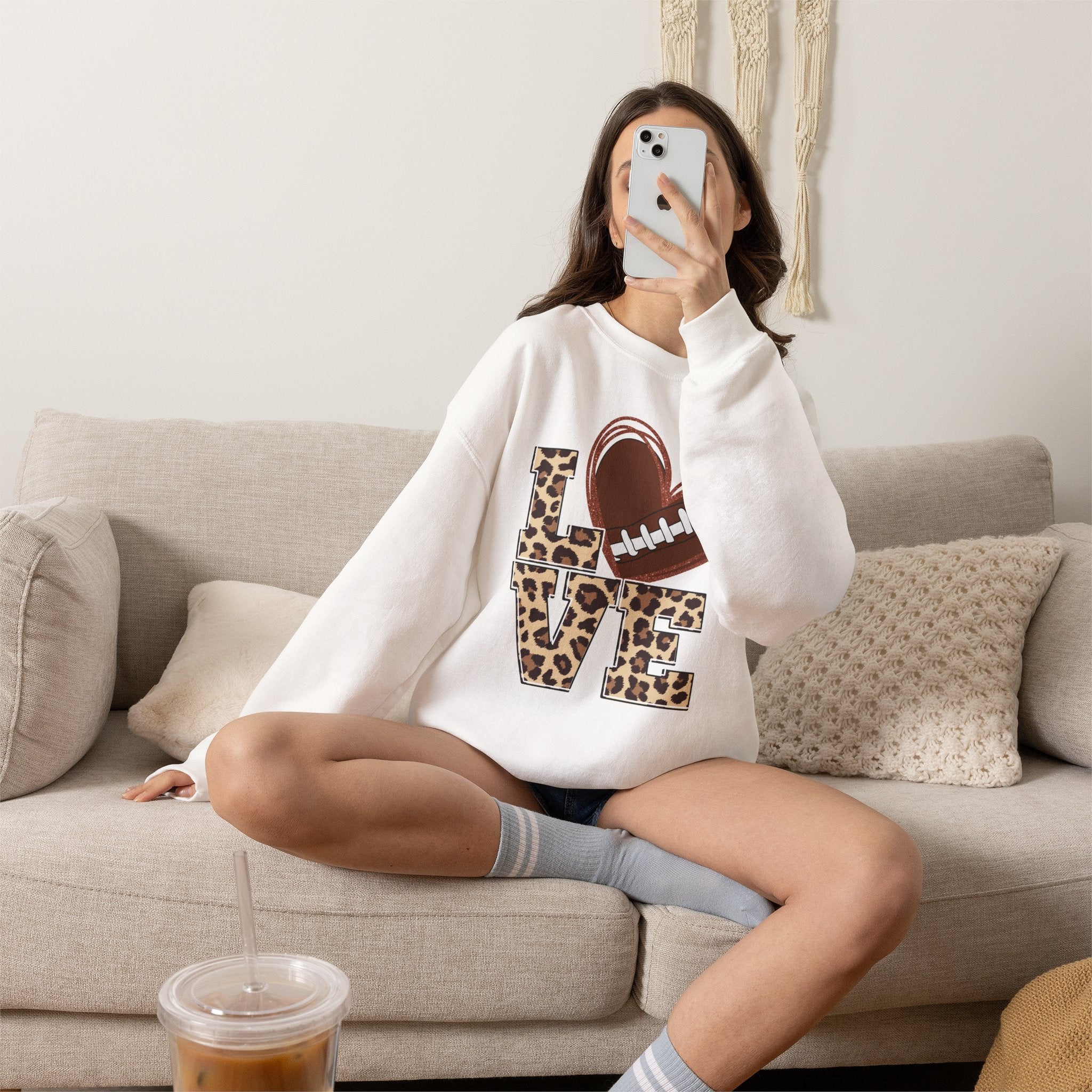 Football Love Leopard Sweatshirt