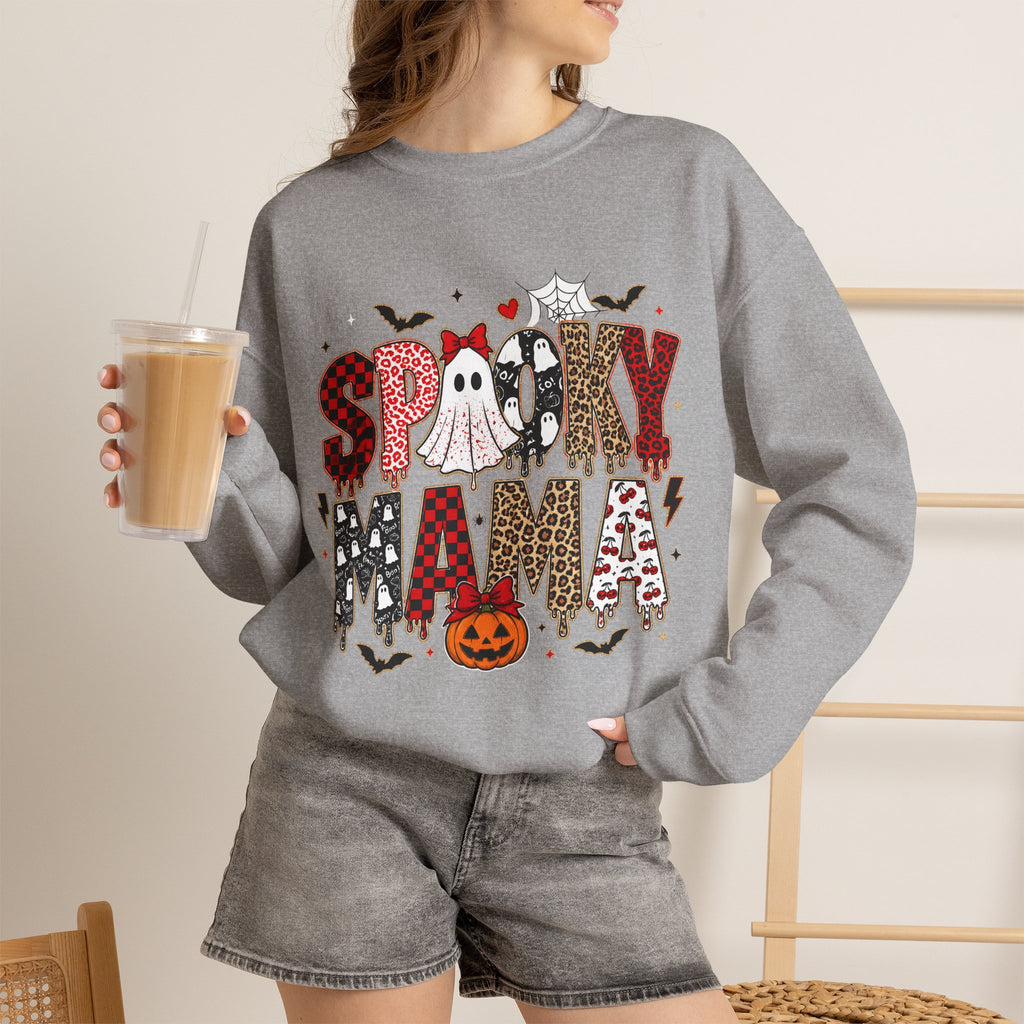 Spooky Mama Sweatshirt — Halloween Ghost Pumpkin Crewneck