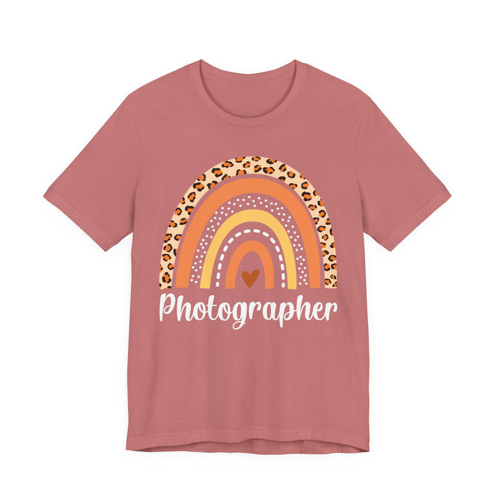 Leopard Rainbow  Photographer Tee — Boho Heart Graphic T-Shirt