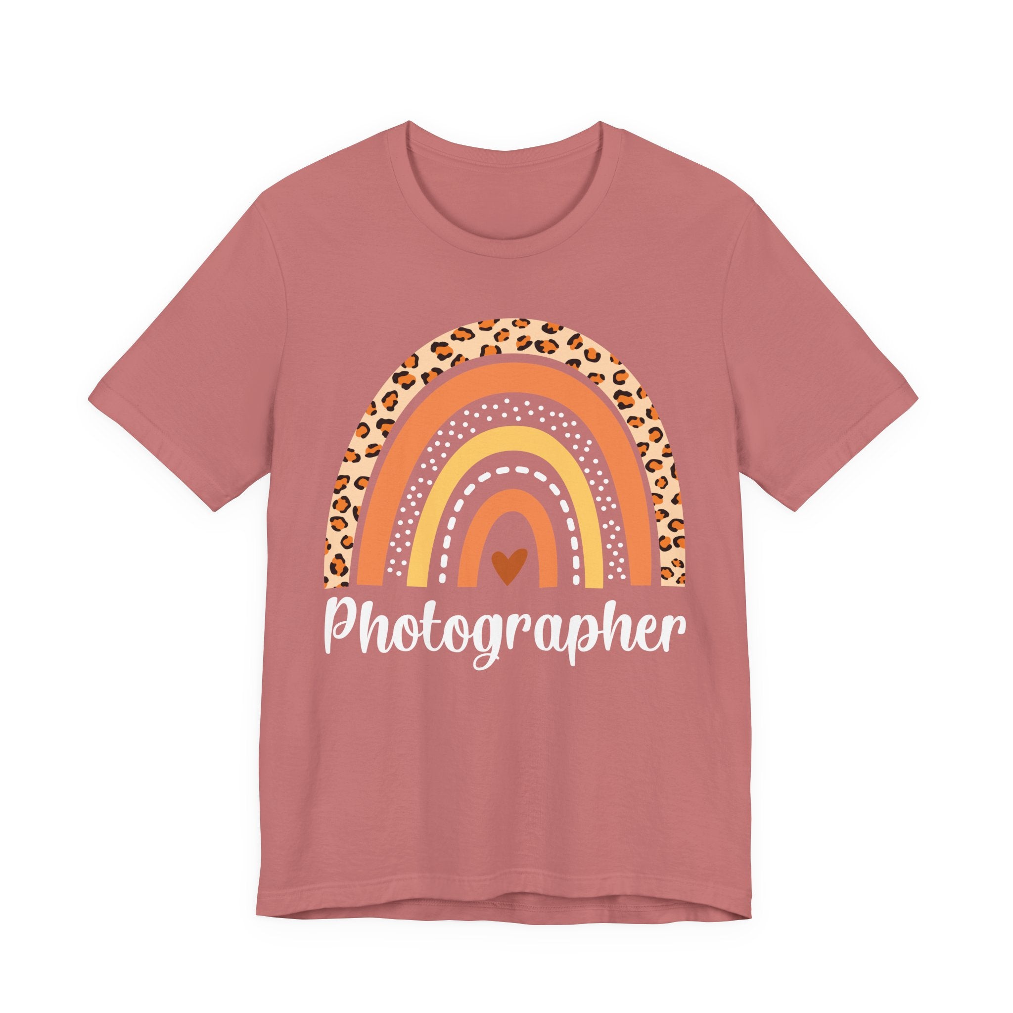 Leopard Rainbow  Photographer Tee — Boho Heart Graphic T-Shirt
