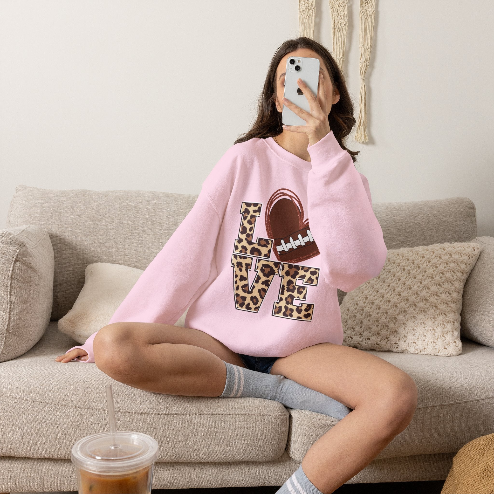 Football Love Leopard Sweatshirt