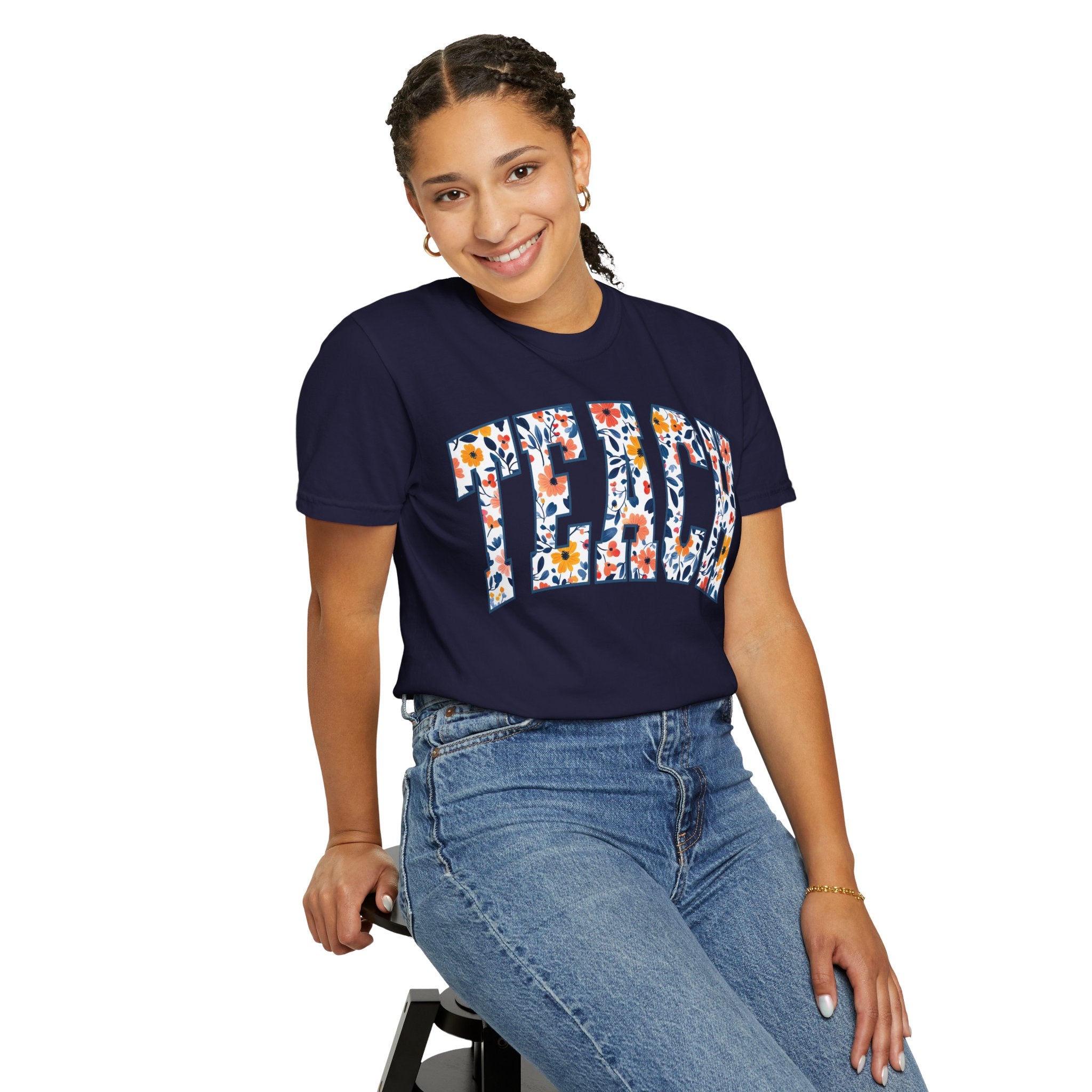 Teach Floral T‑Shirt — Floral Pattern TEACH Teacher Appreciation Gift
