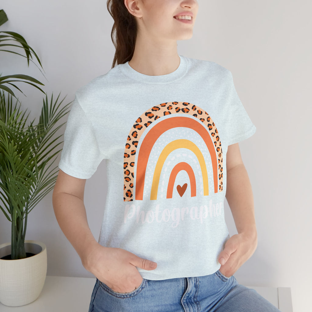 Leopard Rainbow  Photographer Tee — Boho Heart Graphic T-Shirt