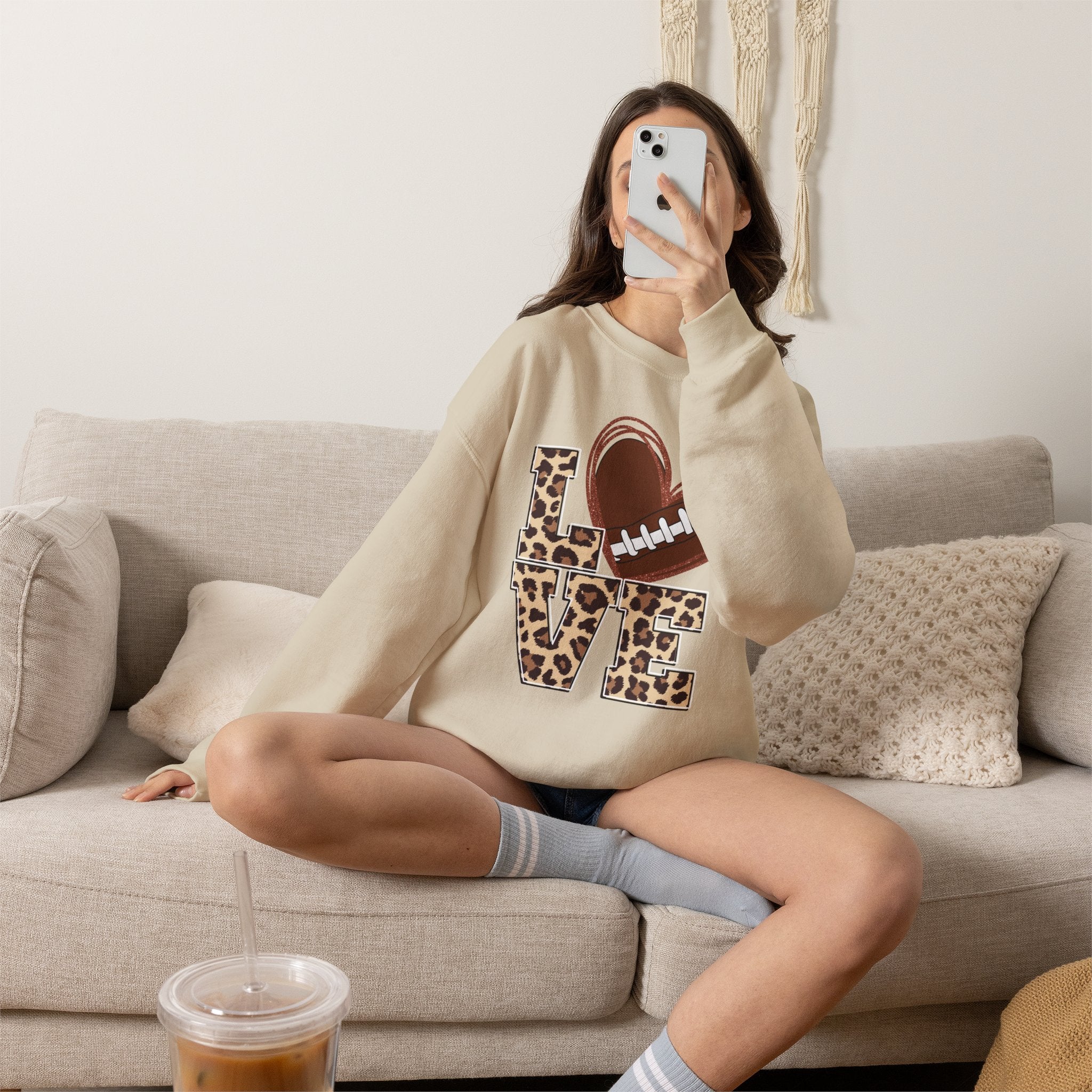 Football Love Leopard Sweatshirt