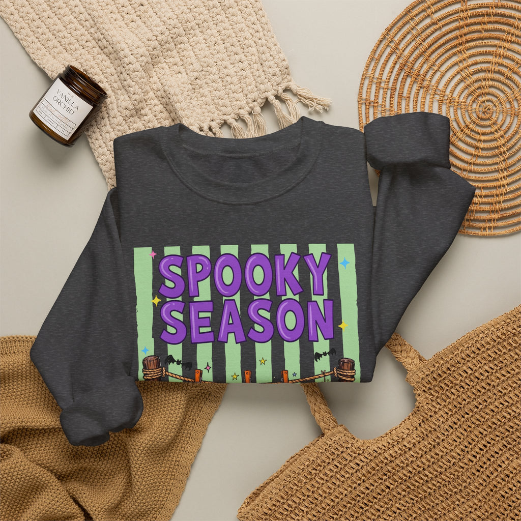 Sweatshirt — "Spooky Season" Ghost, Witch & Cat Halloween Crewneck