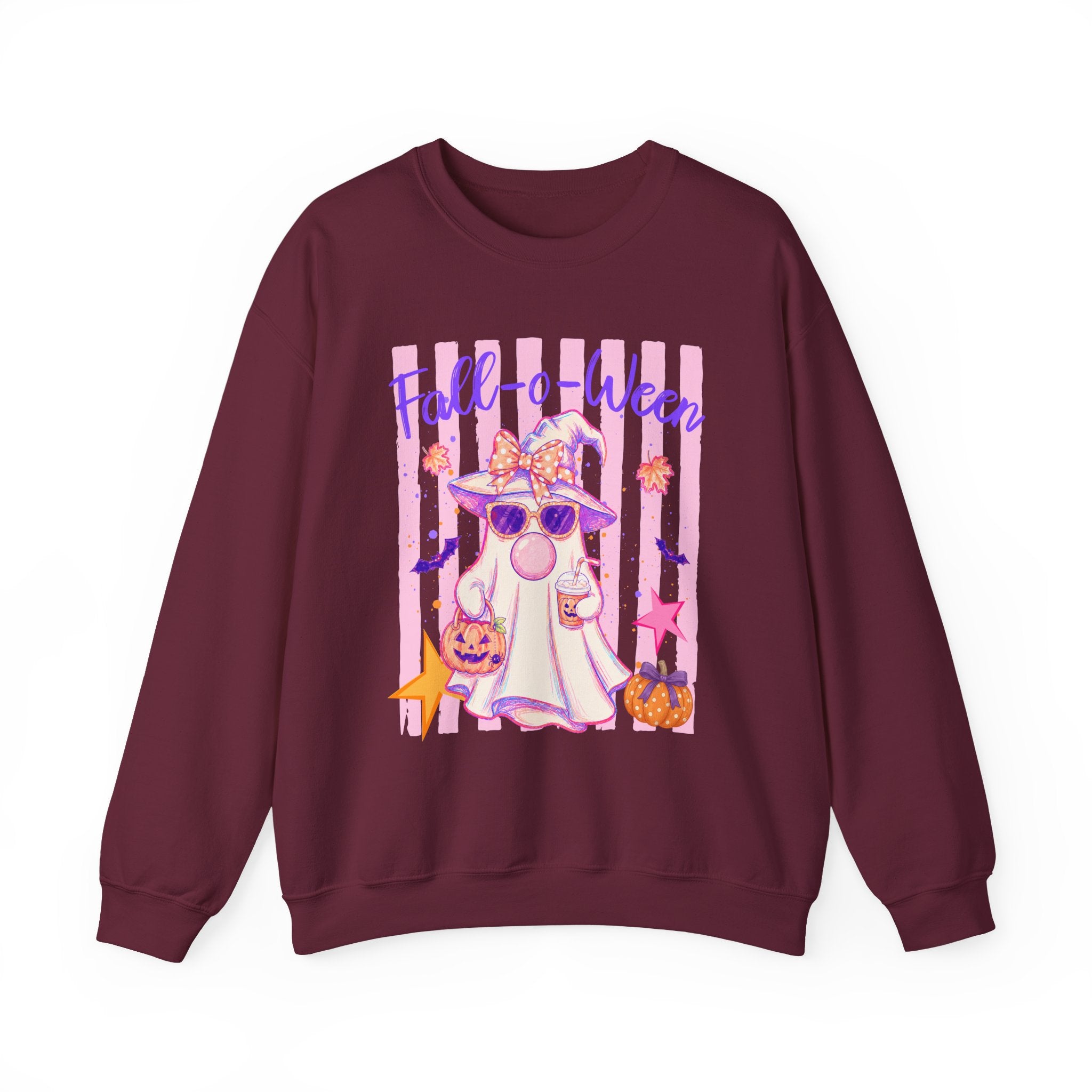 Fall-o-Ween Ghost Sweatshirt – Cute Pastel Halloween Crewneck