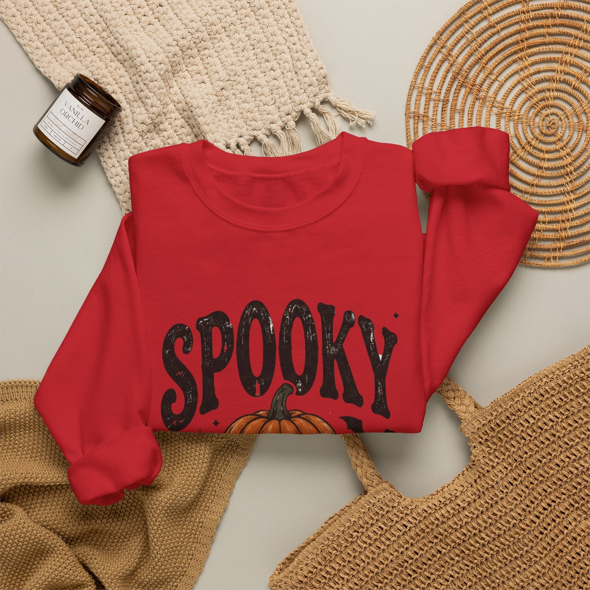 Spooky Season Sweatshirt — Pumpkin Jack-O'-Lantern Halloween Crewneck
