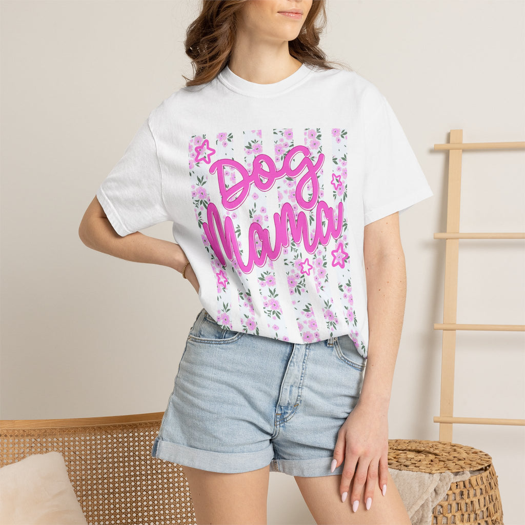 Dog Mama Floral Flag T-Shirt
