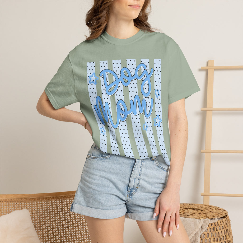 Dog Mom T-Shirt – Blue Stars & Stripes Pet Mom Tee