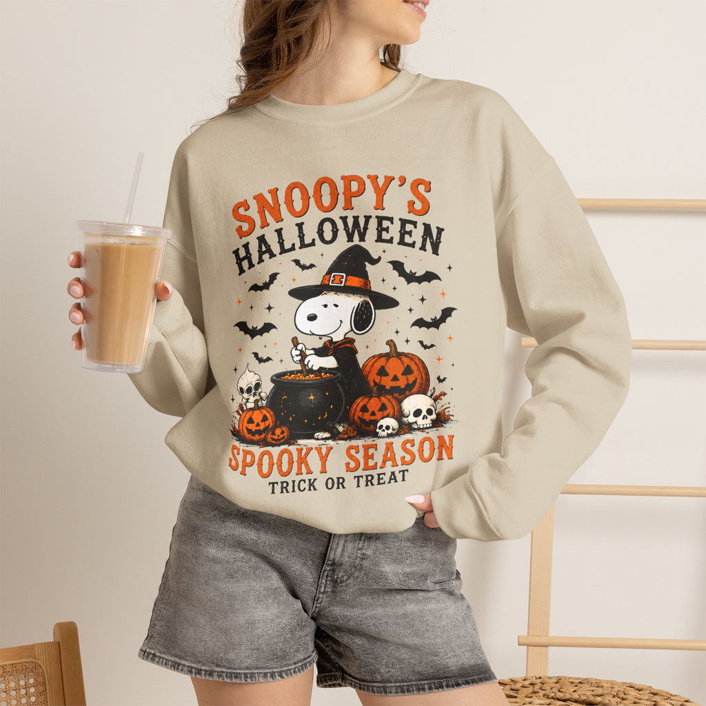 Snoopy Halloween Crewneck Sweatshirt – Spooky Season Trick-or-Treat Design