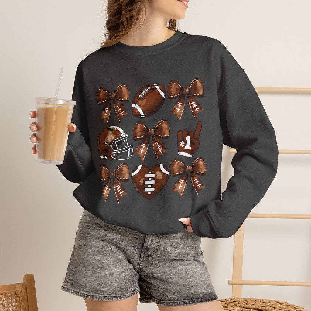 Football Ribbon Icons Crewneck Sweatshirt