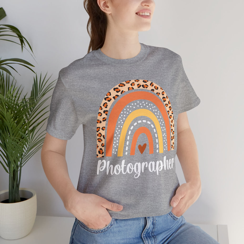 Leopard Rainbow  Photographer Tee — Boho Heart Graphic T-Shirt