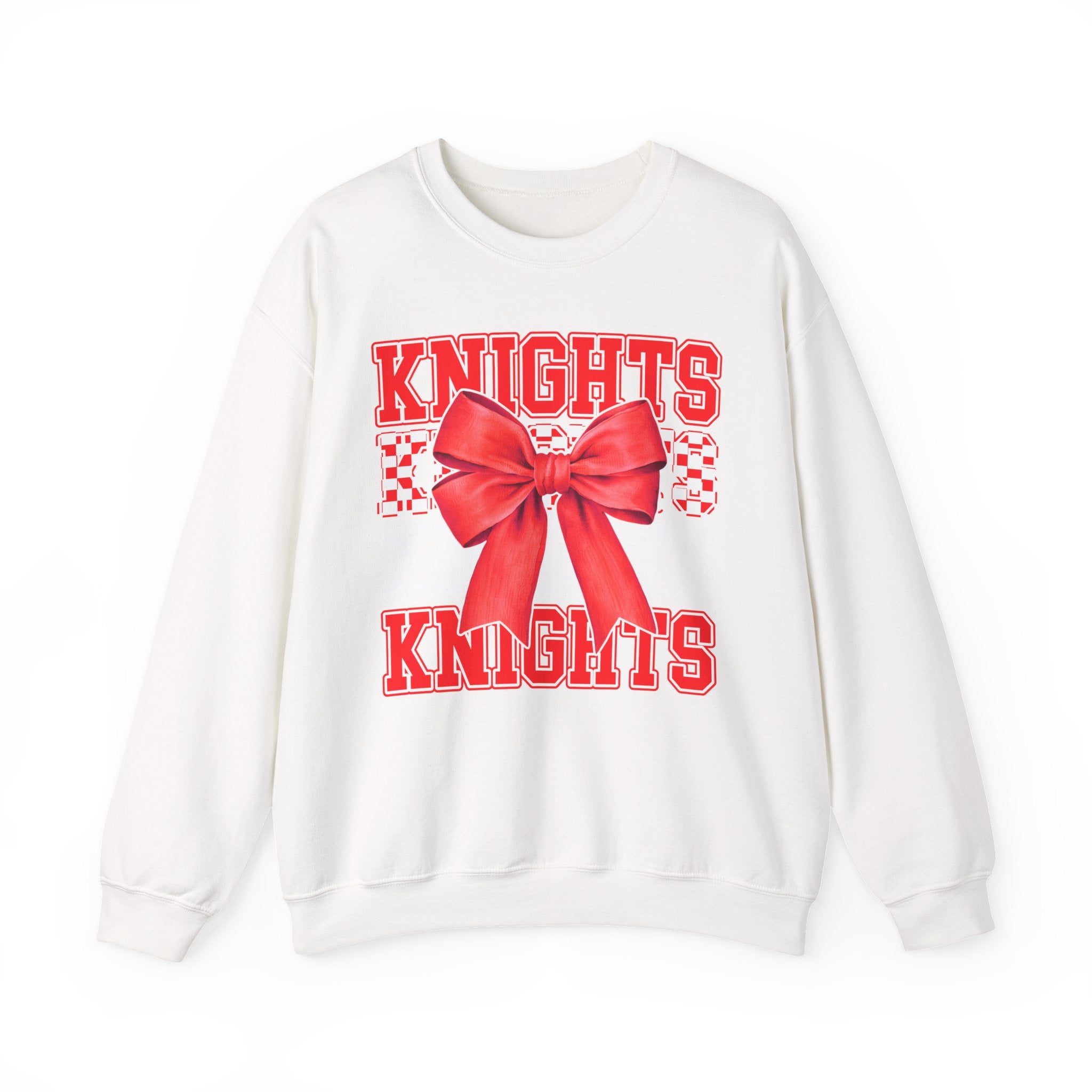 Crewneck Sweatshirt — 'Knights' Red Bow School Spirit  Crew