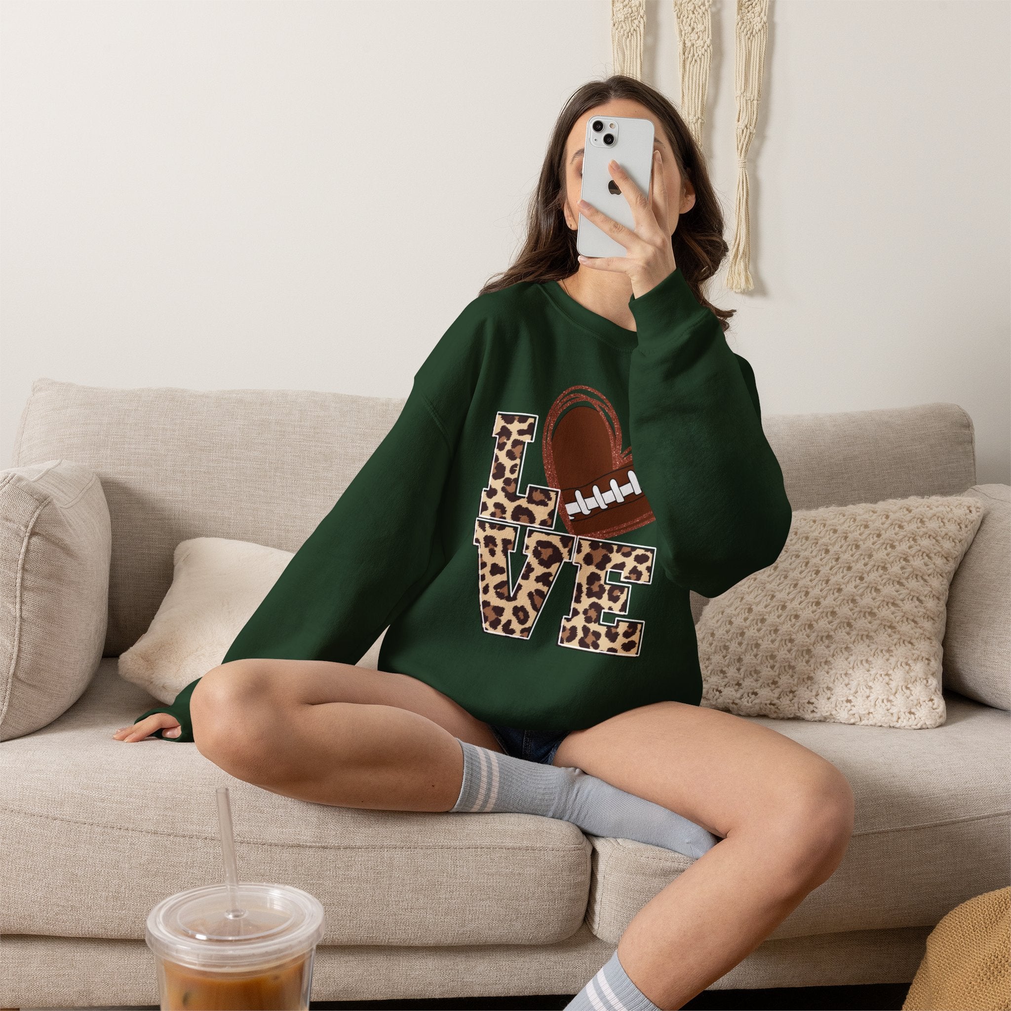 Football Love Leopard Sweatshirt
