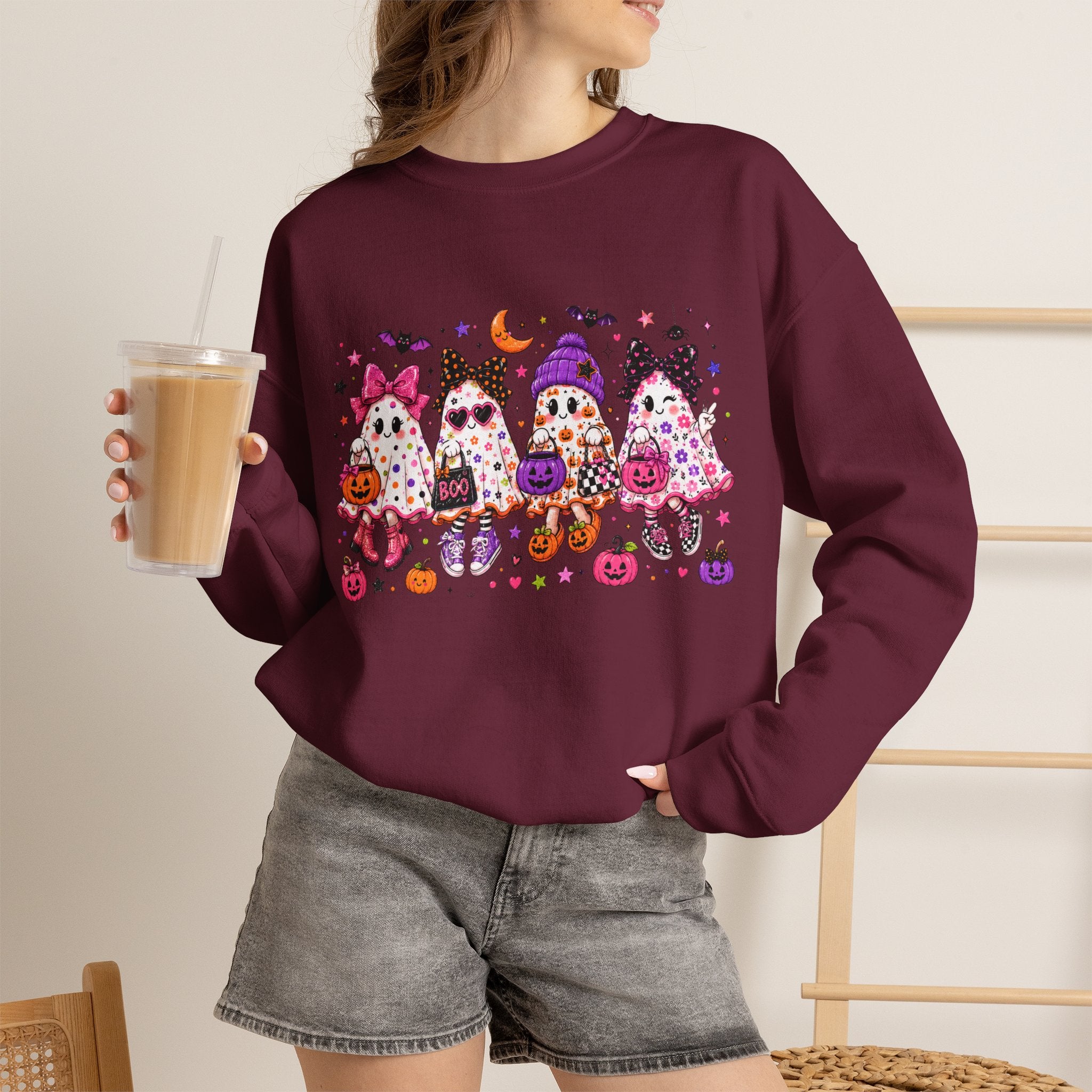 Halloween Gnomes Crewneck Sweatshirt — Cute Trick-or-Treat Gnome Halloween Sweater