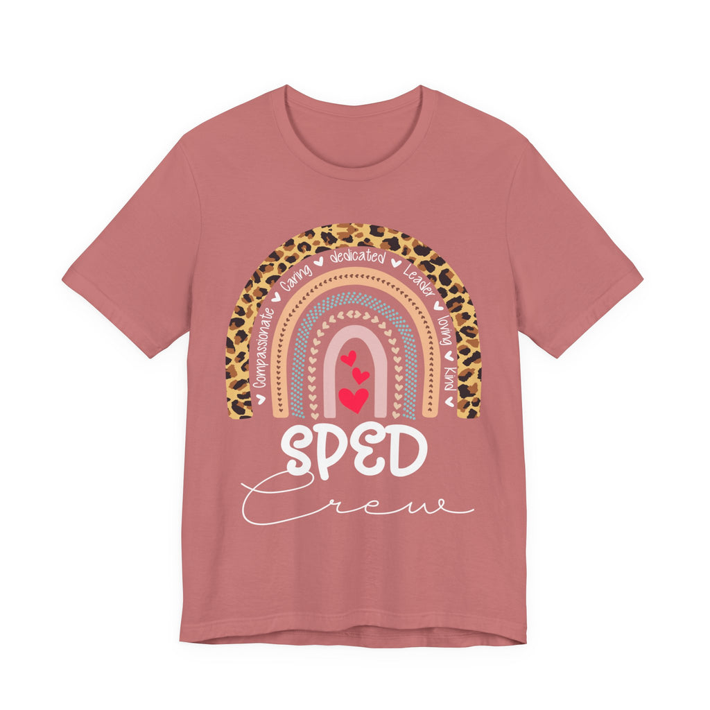 Leopard Rainbow Tee — Cute Pastel Heart Rainbow Graphic T-Shirt