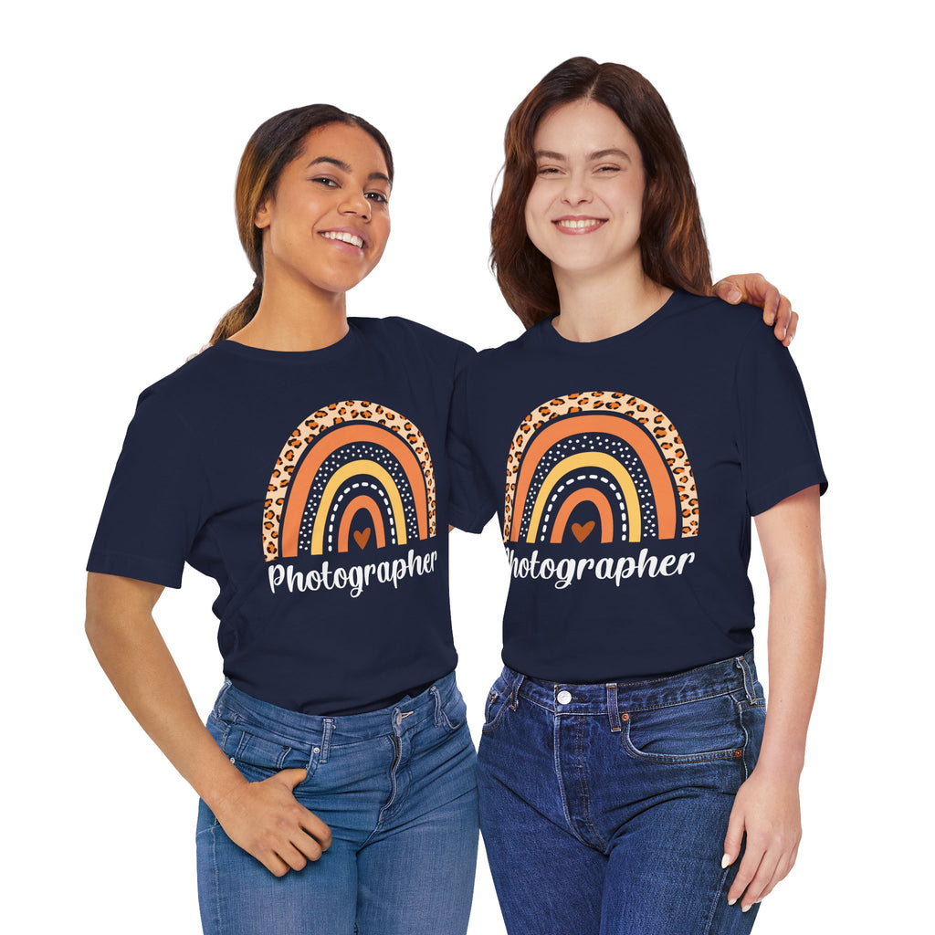 Leopard Rainbow  Photographer Tee — Boho Heart Graphic T-Shirt