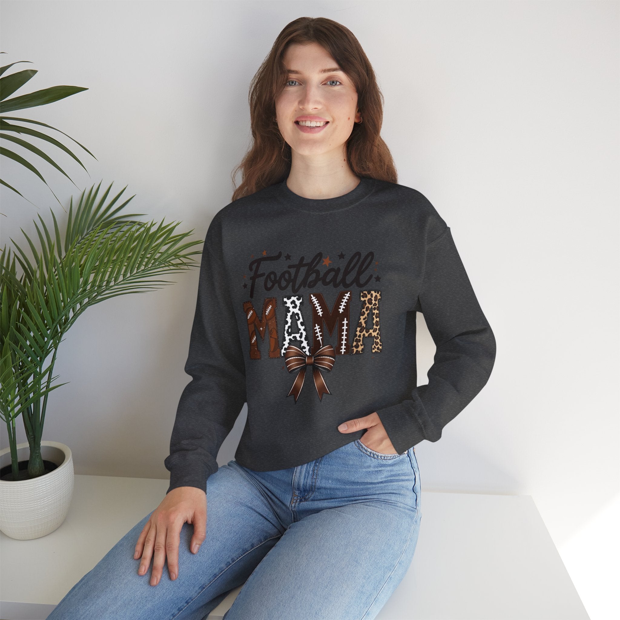 Unisex Heavy Blend™ Crewneck Football Mama Sweatshirt