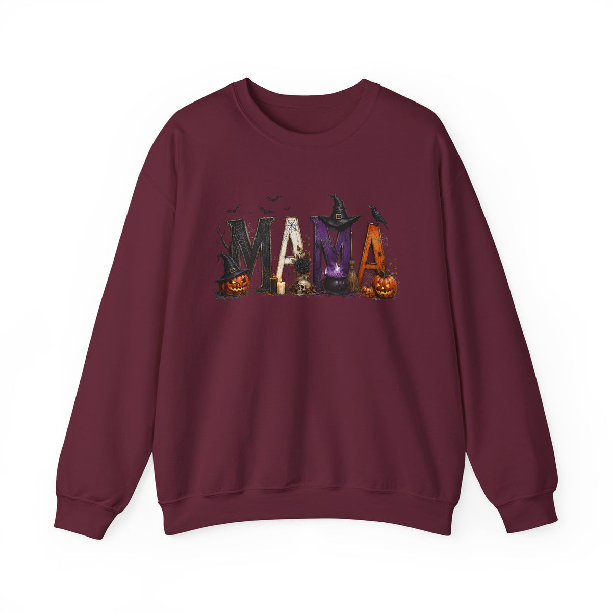 Halloween Mama Sweatshirt — Spooky Witch & Pumpkins Crewneck