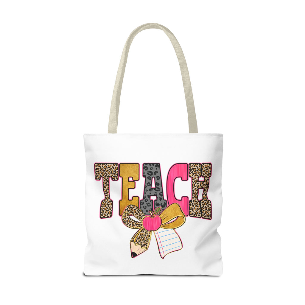 Teacher Leopard Print Pencil Tote Bag — Cute TEACH School Teacher Gift