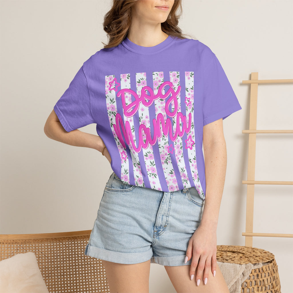 Dog Mama Floral Flag T-Shirt