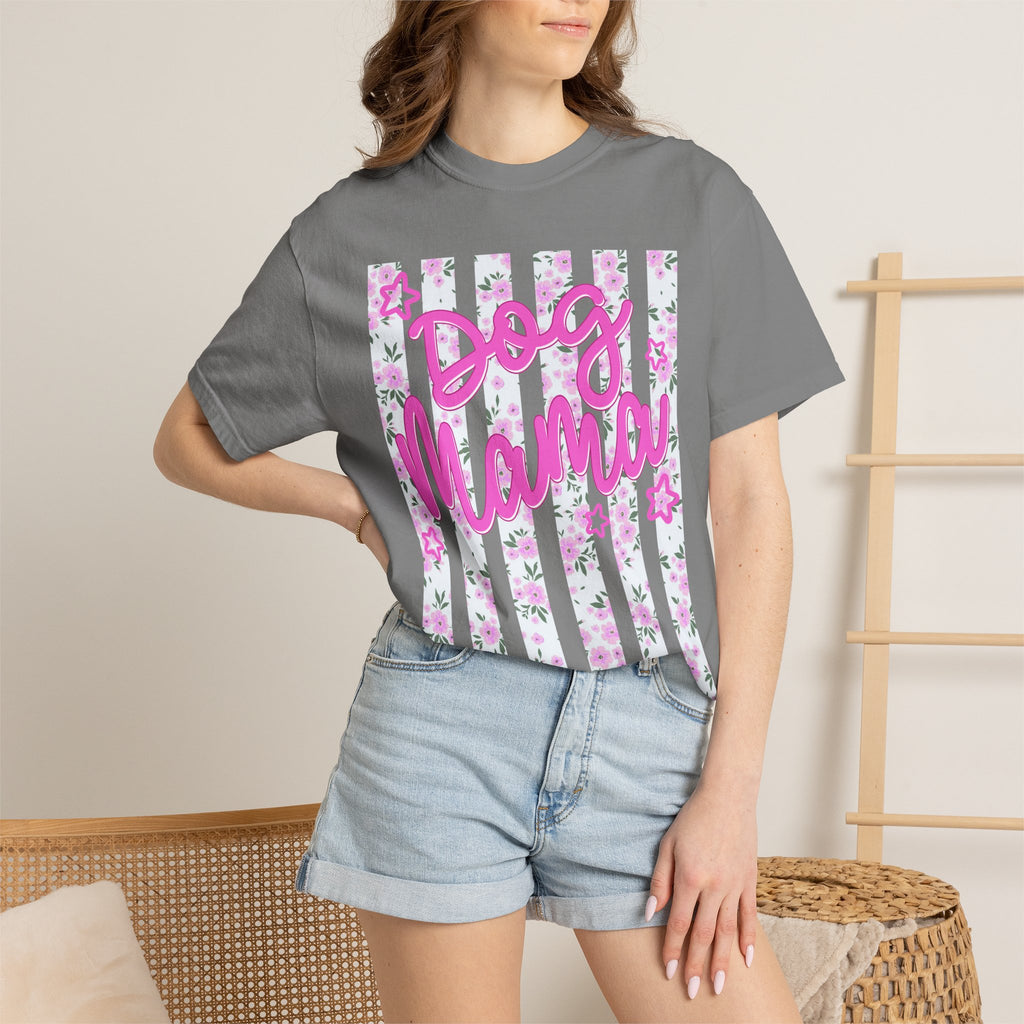 Dog Mama Floral Flag T-Shirt