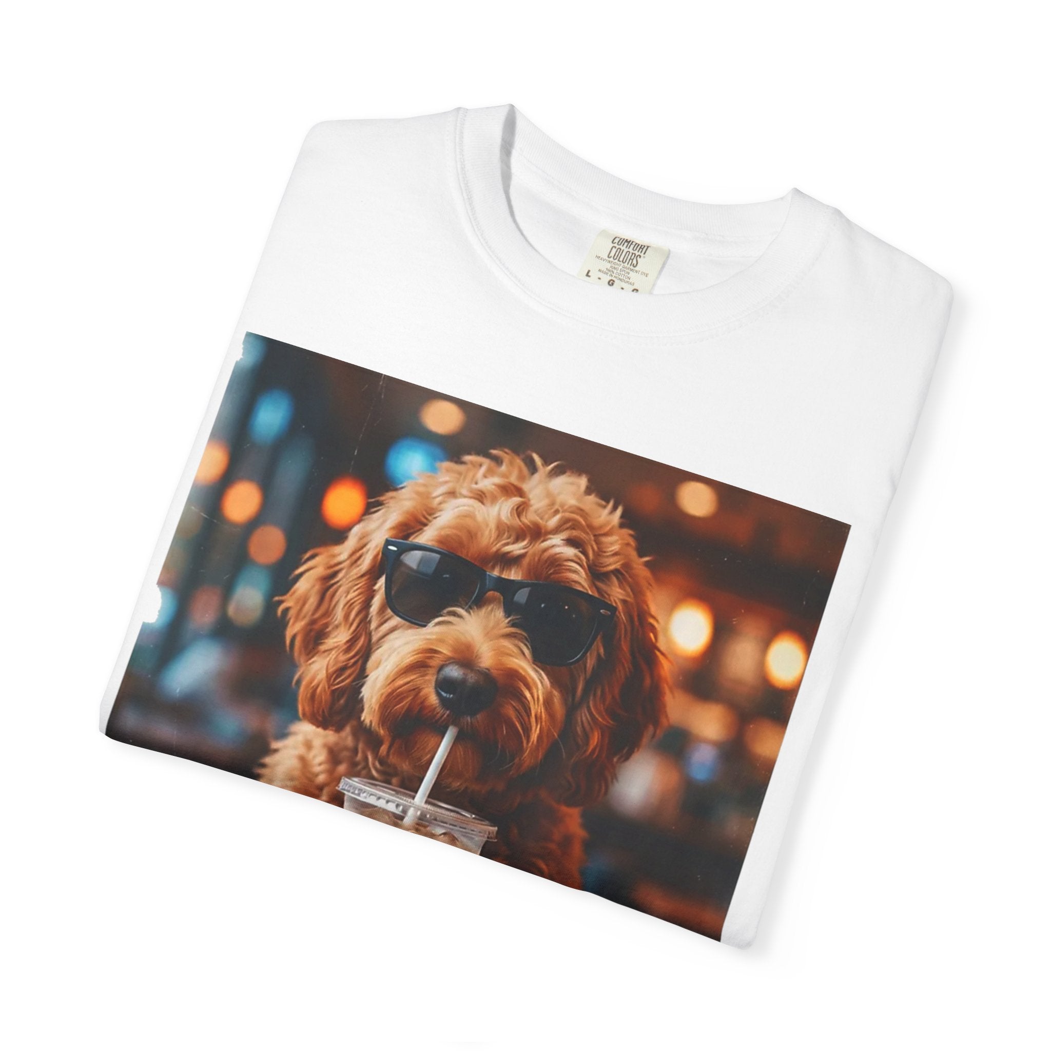 Cool Dog Drinking Iced Coffee T-Shirt