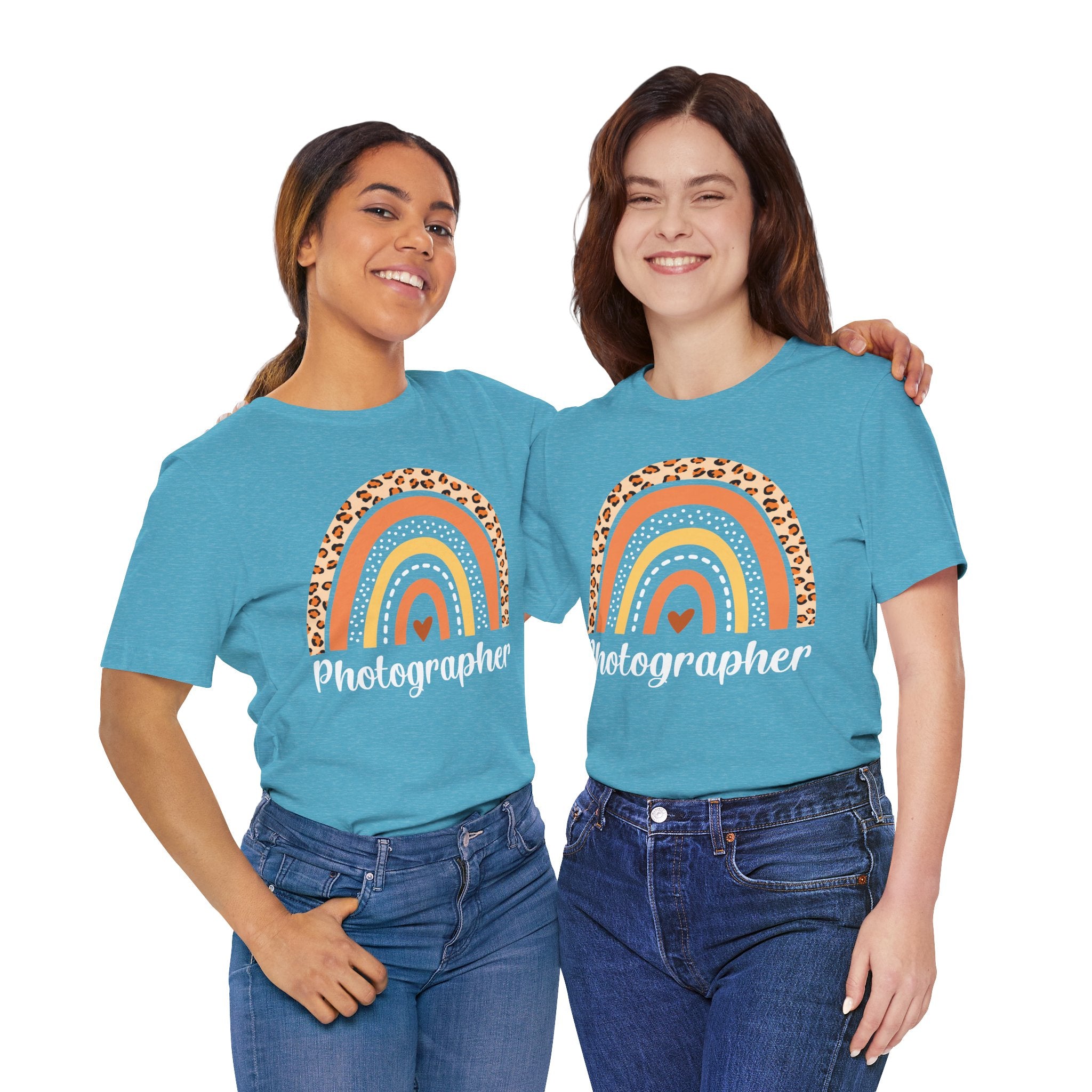 Leopard Rainbow  Photographer Tee — Boho Heart Graphic T-Shirt