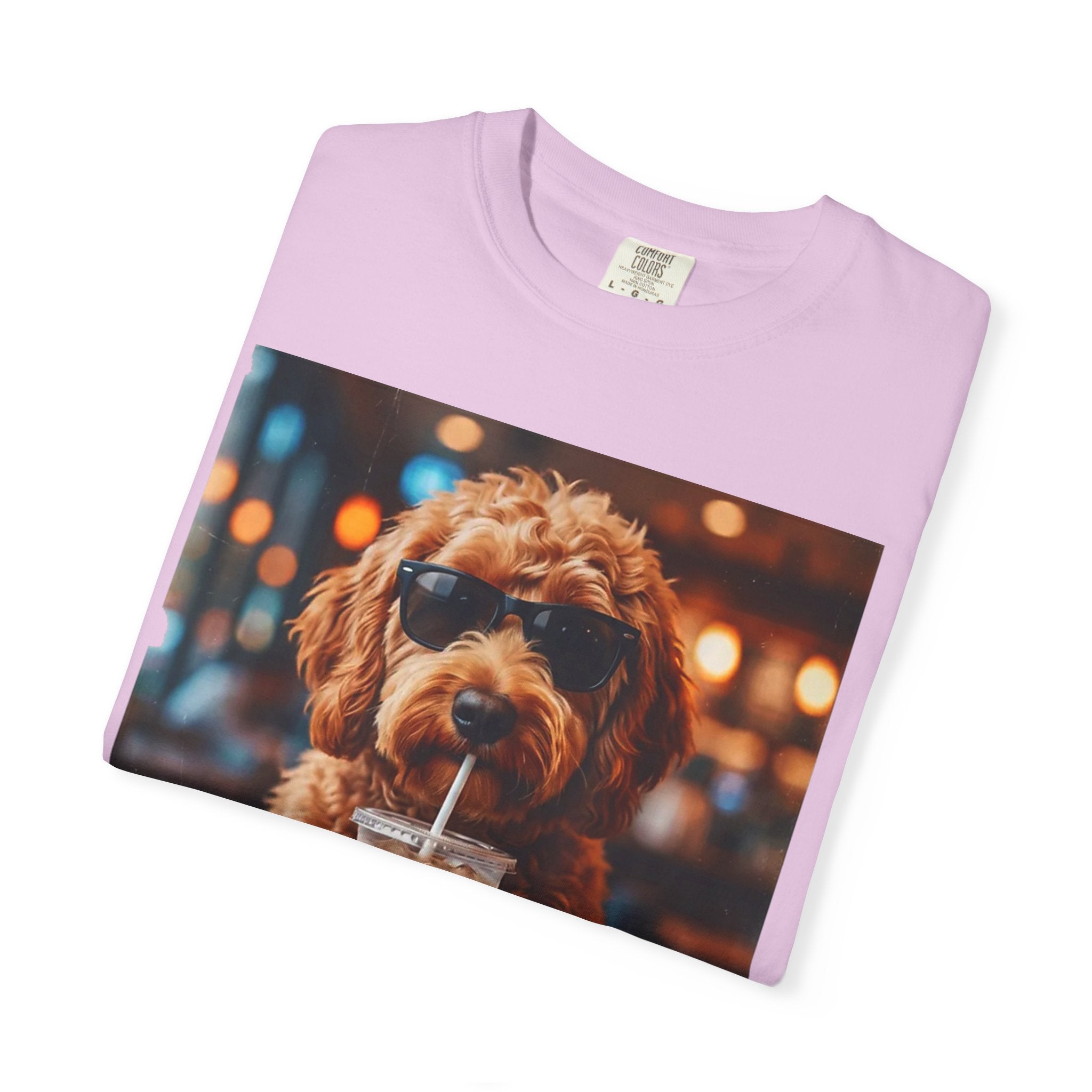 Cool Dog Drinking Iced Coffee T-Shirt