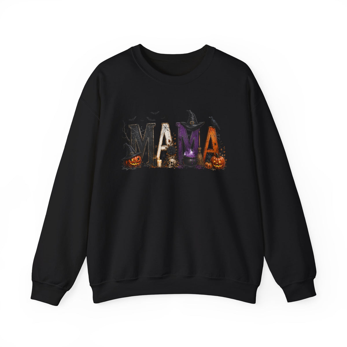Halloween Mama Sweatshirt — Spooky Witch & Pumpkins Crewneck
