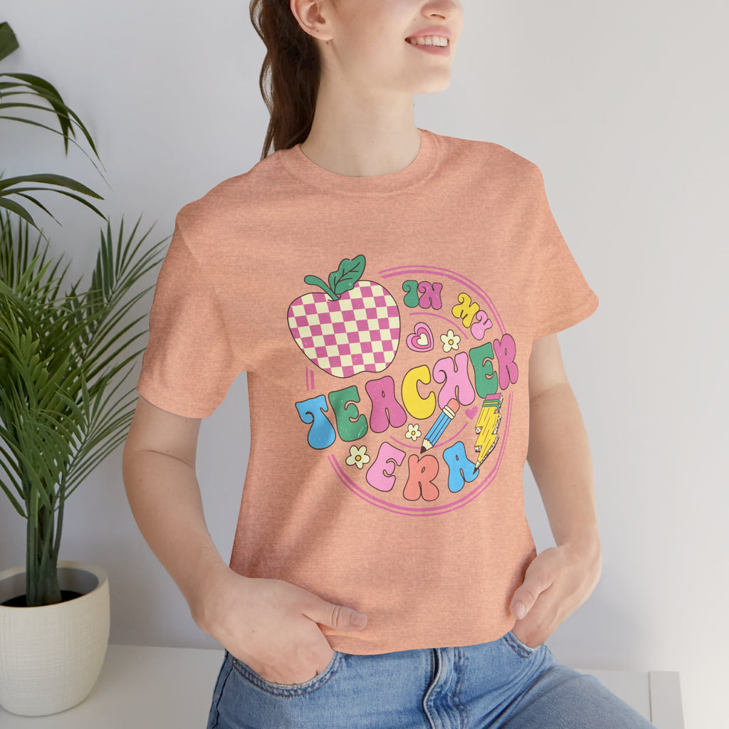 Teacher Vibes Tee — Cute Retro Apple Classroom Graphic T-Shirt